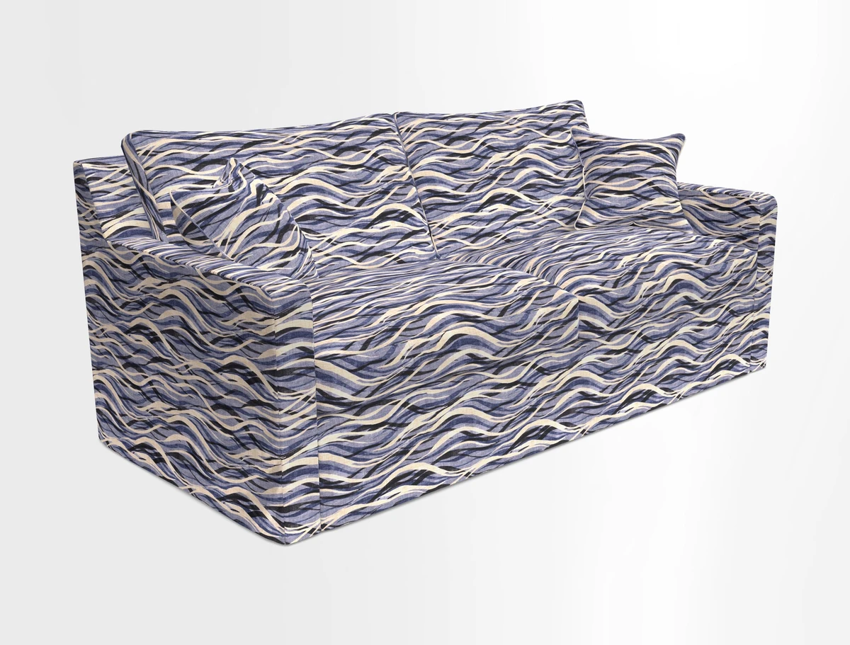 Stopham Sofa Bed in Romo Linara Shingle, seat in Designer's Guild Florian Corn
