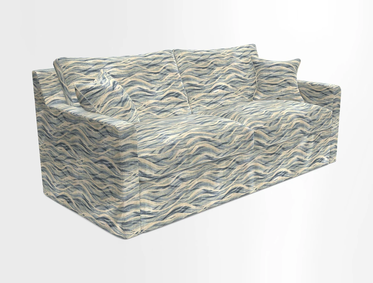 Stopham Sofa Bed in Romo Linara Shingle, seat in Designer's Guild Florian Corn
