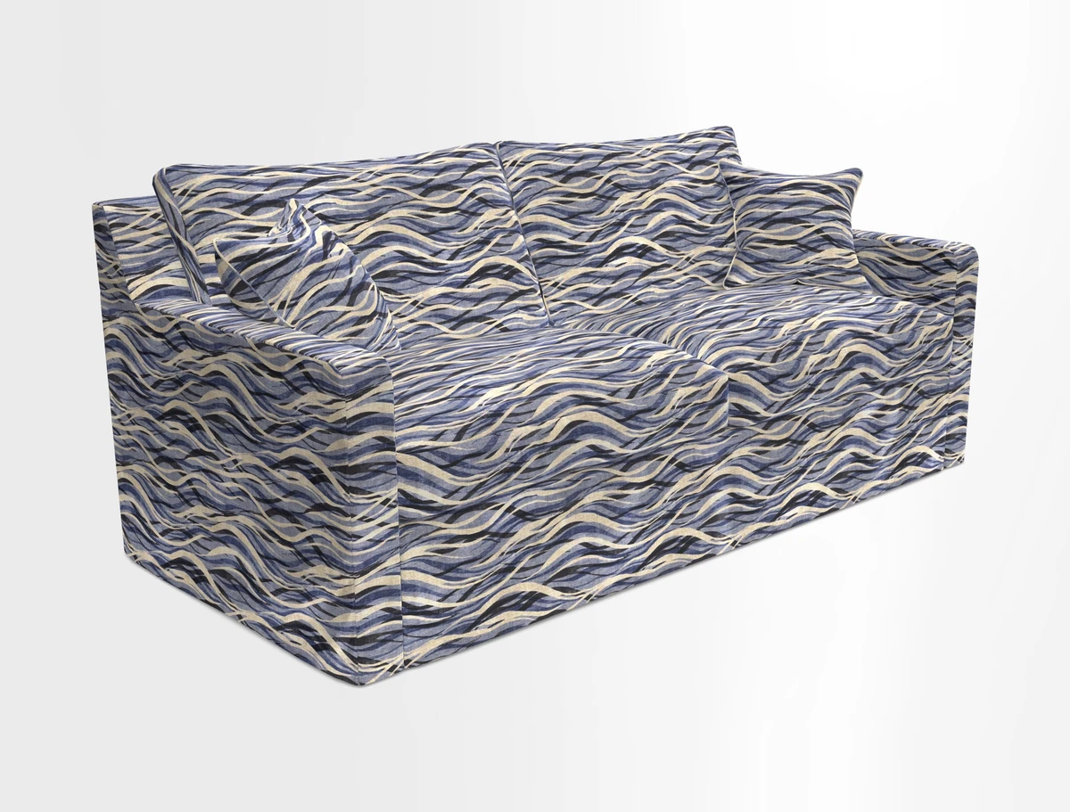 Stopham Sofa Bed in Romo Linara Shingle, seat in Designer's Guild Florian Corn