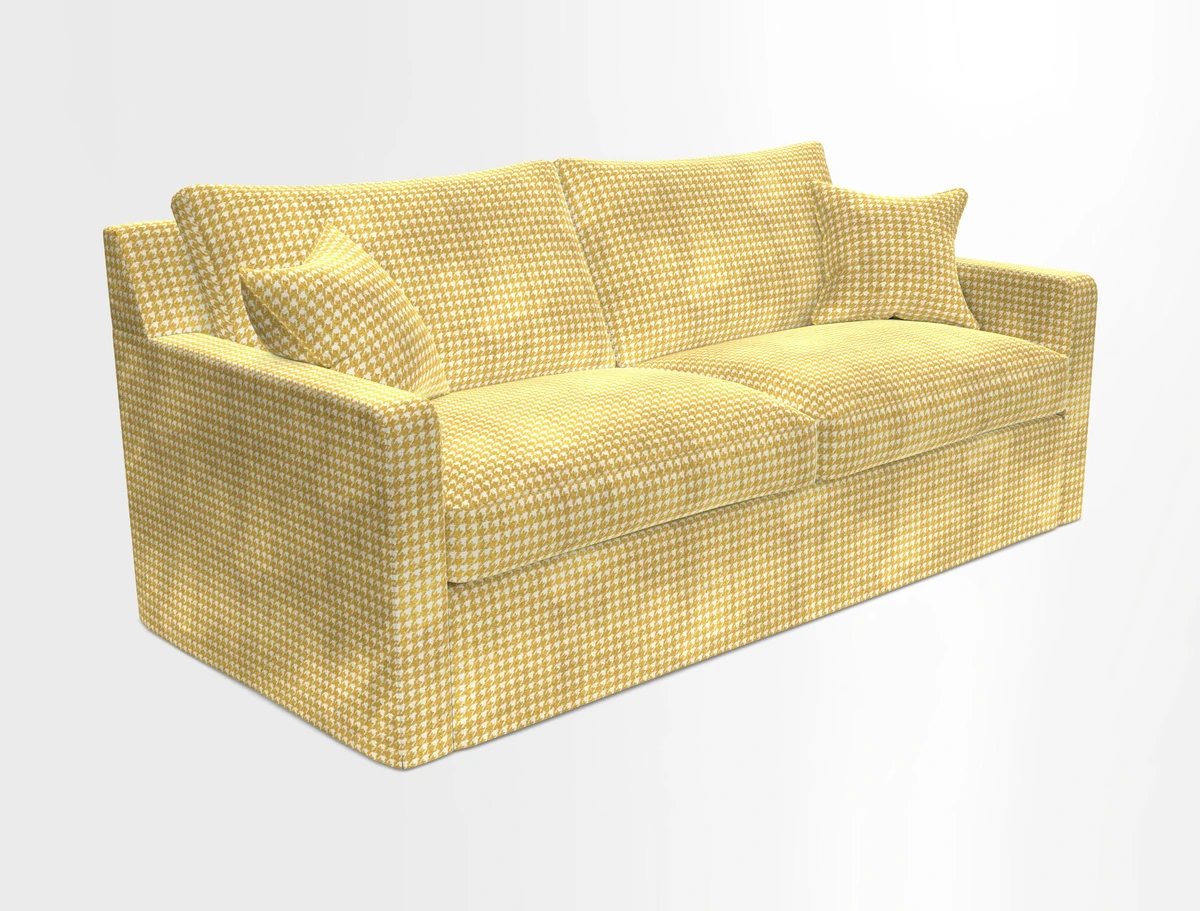 Stopham Sofa Bed in Romo Linara Shingle, seat in Designer's Guild Florian Corn