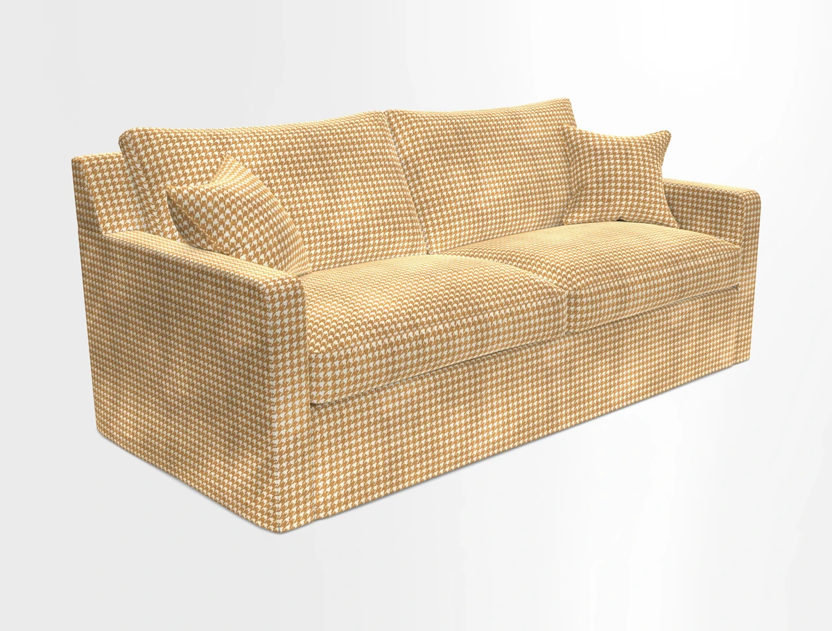 Stopham Sofa Bed in Romo Linara Shingle, seat in Designer's Guild Florian Corn