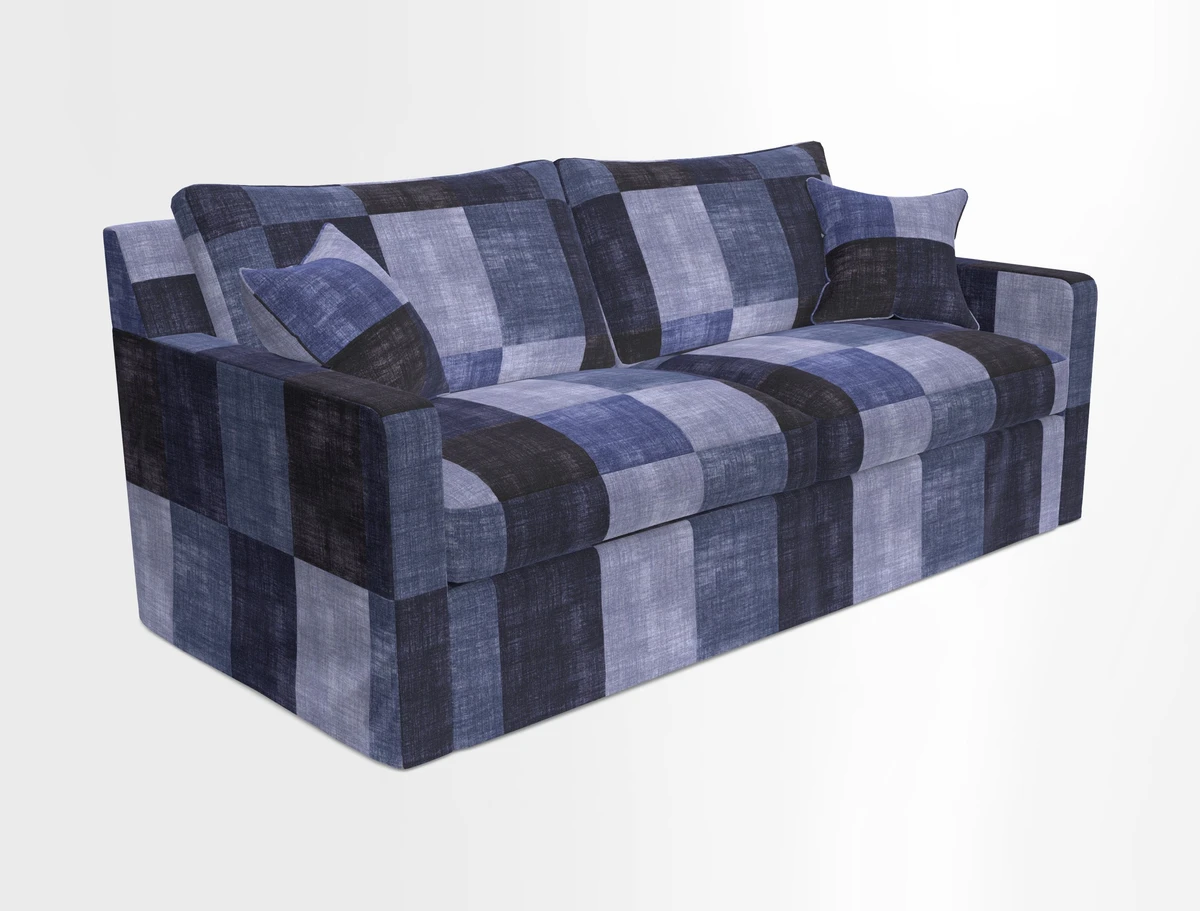 Stopham Sofa Bed in Romo Linara Shingle, seat in Designer's Guild Florian Corn