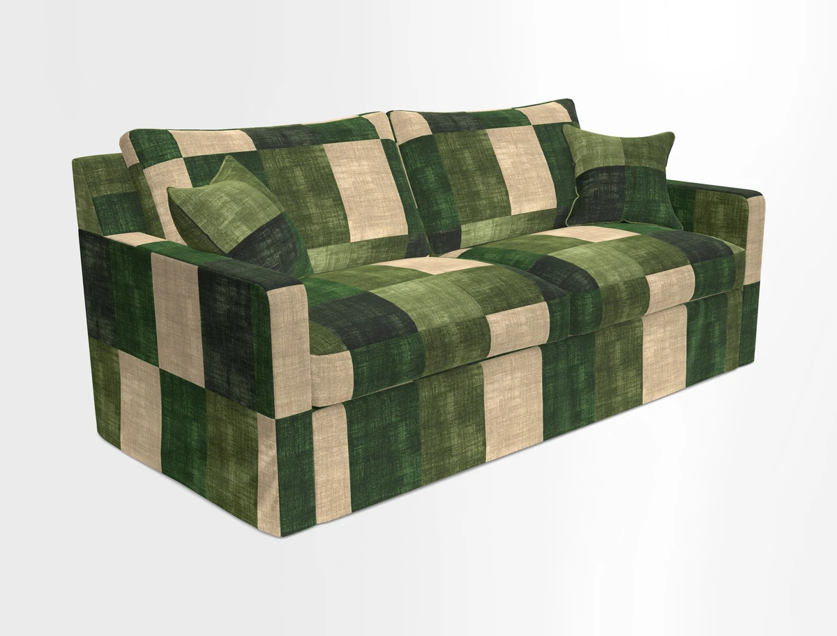 Stopham Sofa Bed in Romo Linara Shingle, seat in Designer's Guild Florian Corn