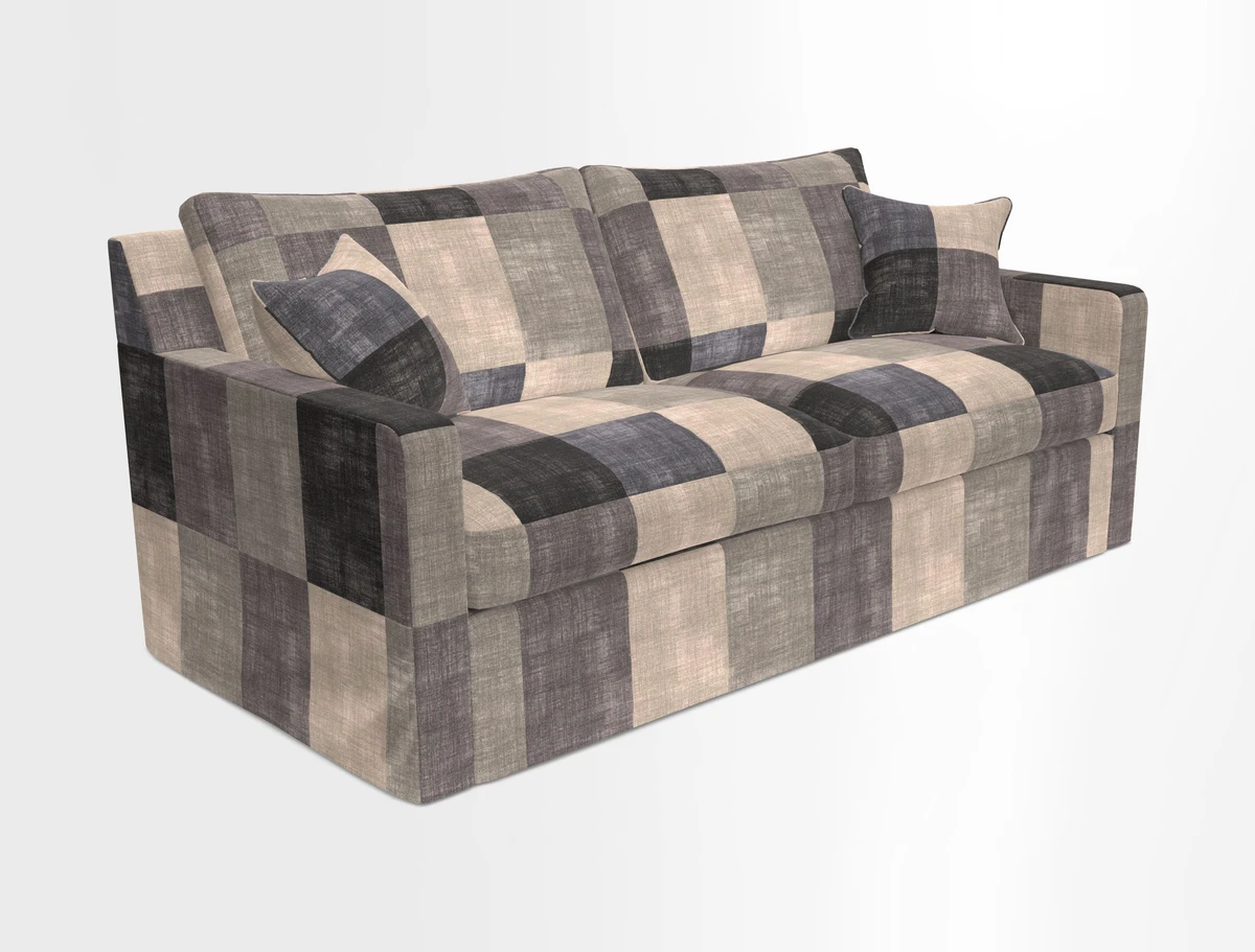Stopham Sofa Bed in Romo Linara Shingle, seat in Designer's Guild Florian Corn