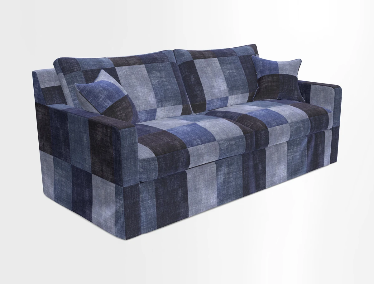 Stopham Sofa Bed in Romo Linara Shingle, seat in Designer's Guild Florian Corn