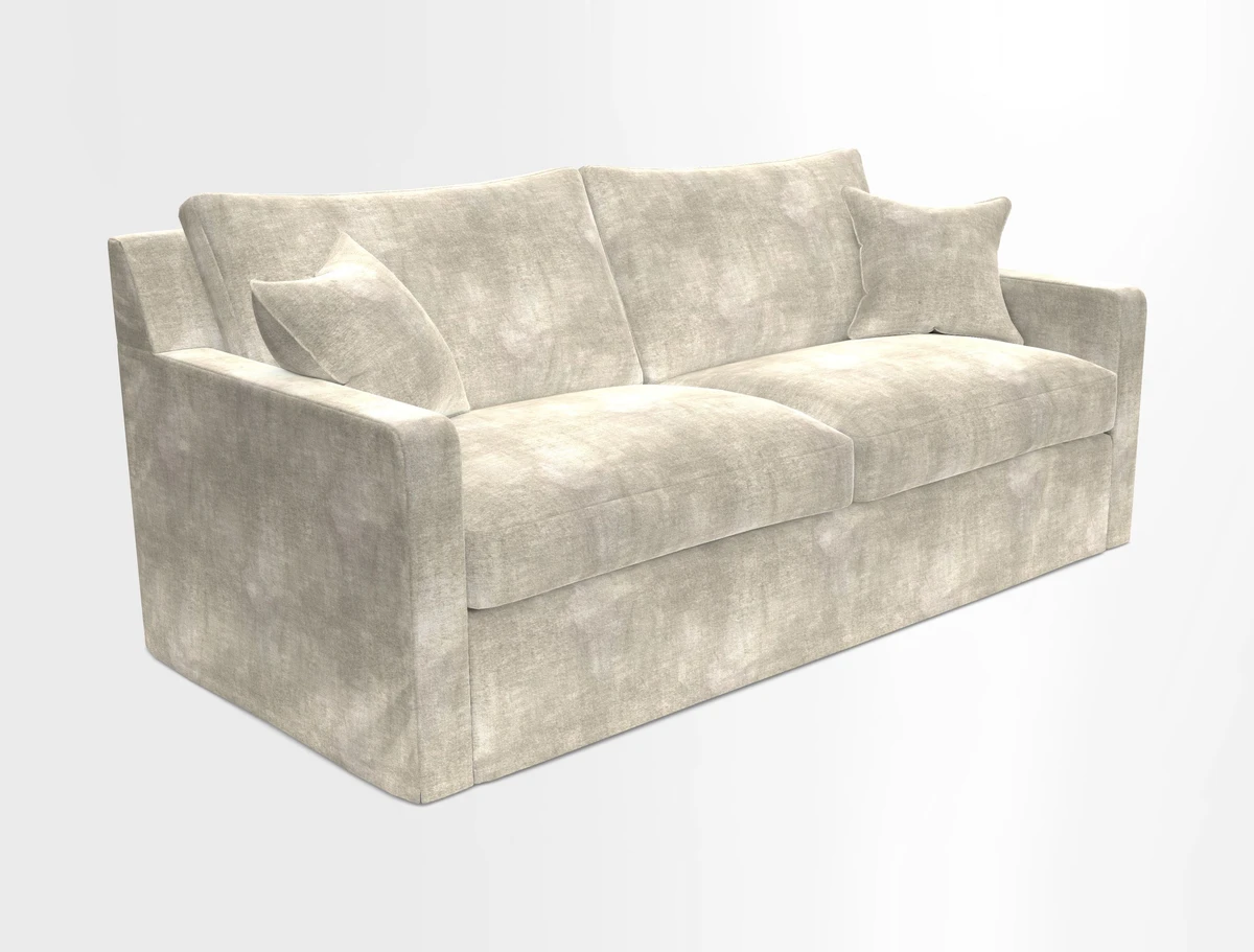 Stopham Sofa Bed in Romo Linara Shingle, seat in Designer's Guild Florian Corn
