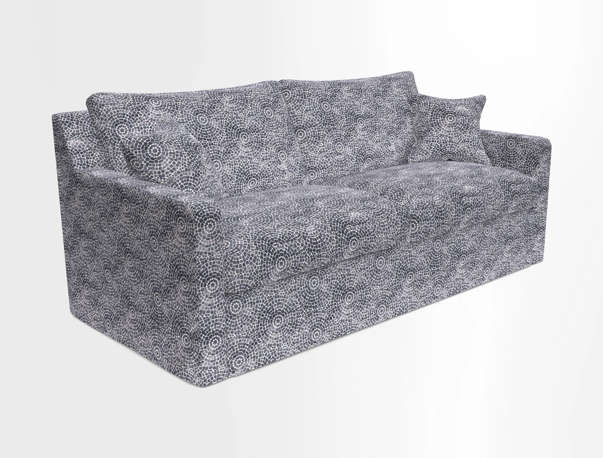 Stopham Sofa Bed in Romo Linara Shingle, seat in Designer's Guild Florian Corn