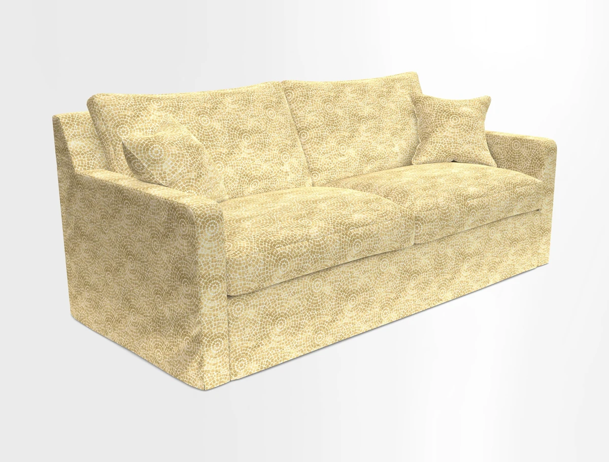 Stopham Sofa Bed in Romo Linara Shingle, seat in Designer's Guild Florian Corn