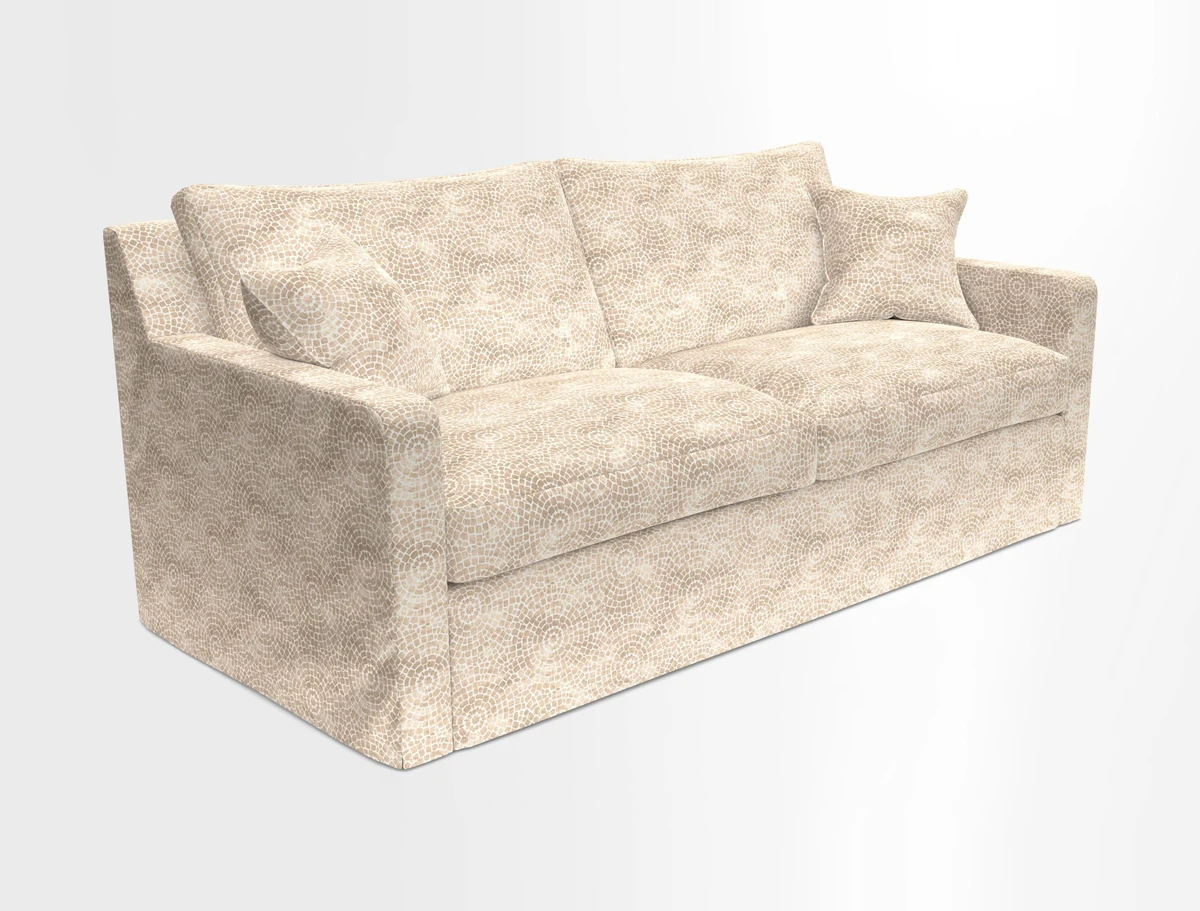 Stopham Sofa Bed in Romo Linara Shingle, seat in Designer's Guild Florian Corn