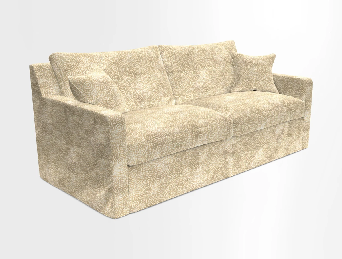 Stopham Sofa Bed in Romo Linara Shingle, seat in Designer's Guild Florian Corn
