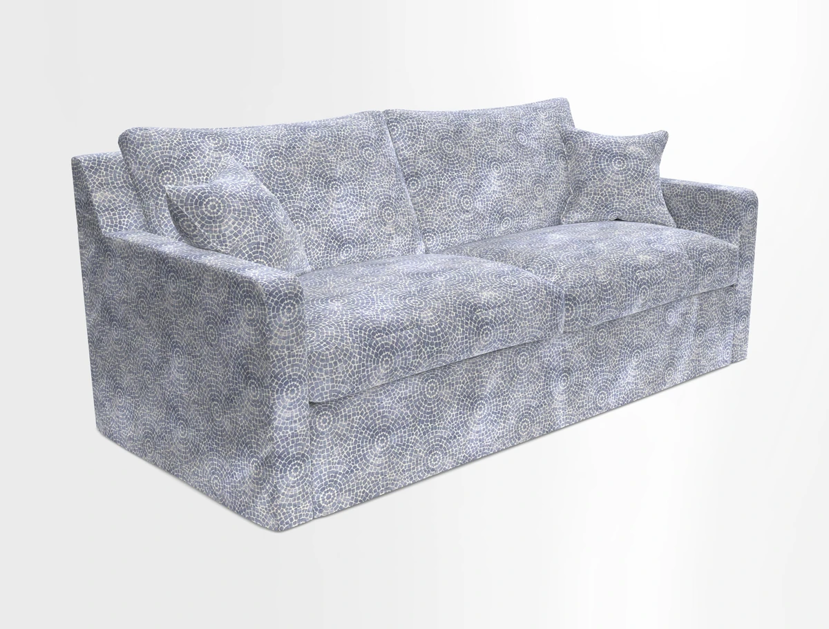 Stopham Sofa Bed in Romo Linara Shingle, seat in Designer's Guild Florian Corn