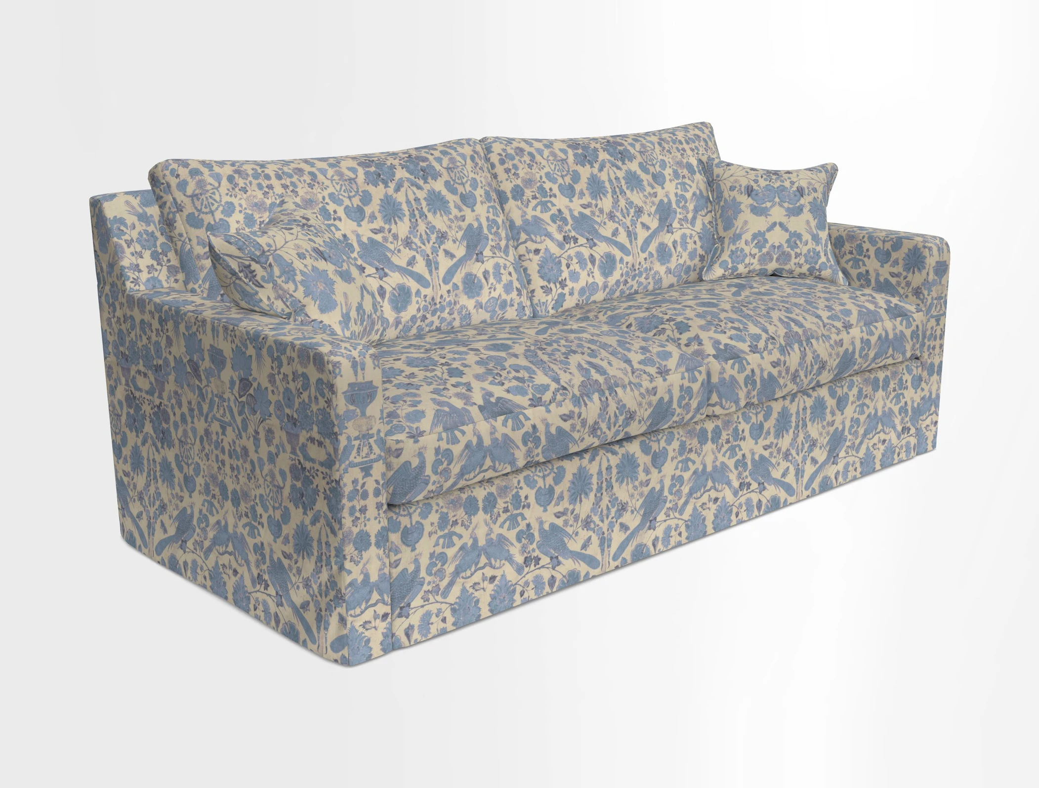Stopham Sofa Bed in Romo Linara Shingle, seat in Designer's Guild Florian Corn