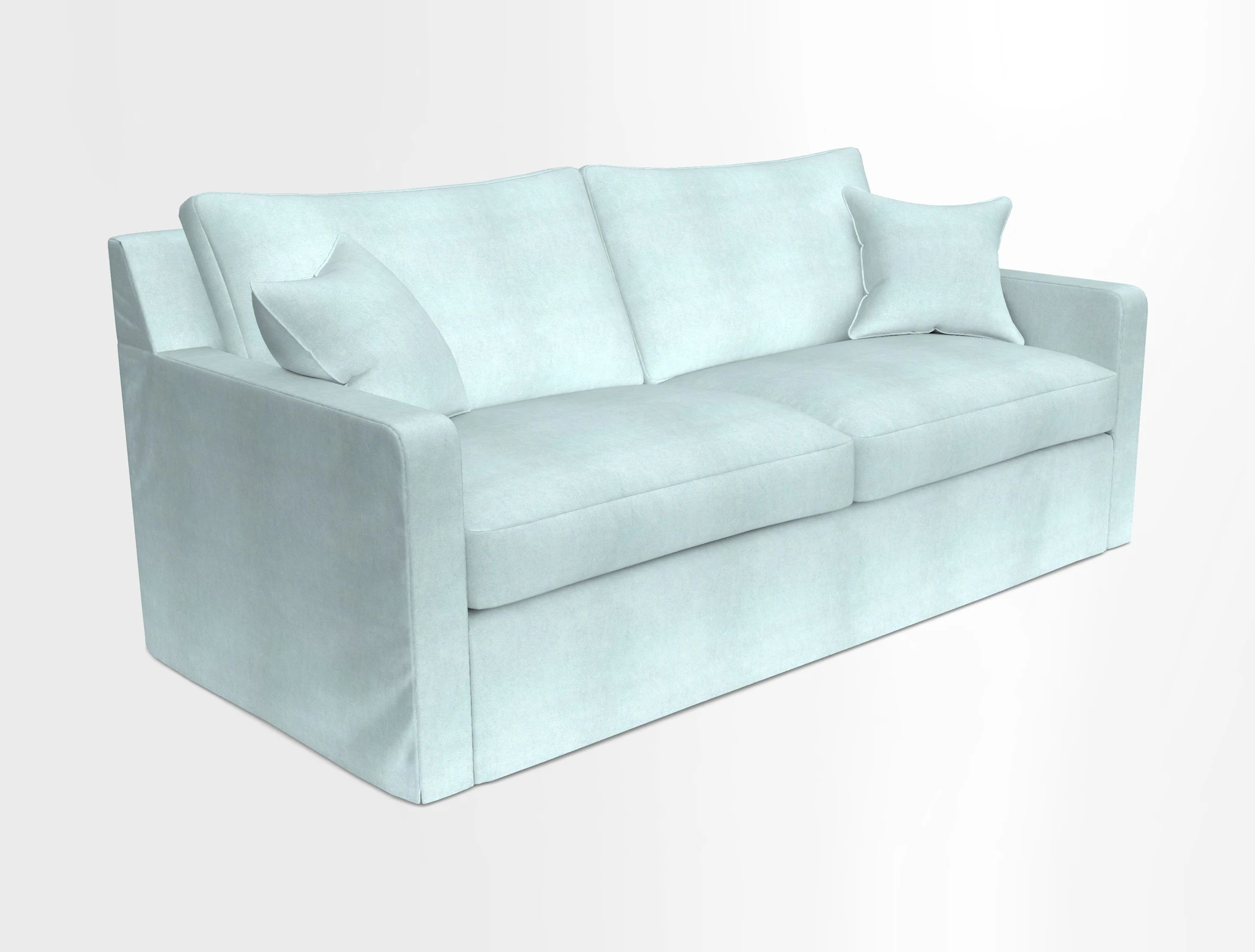 Stopham Sofa Bed in Romo Linara Shingle, seat in Designer's Guild Florian Corn