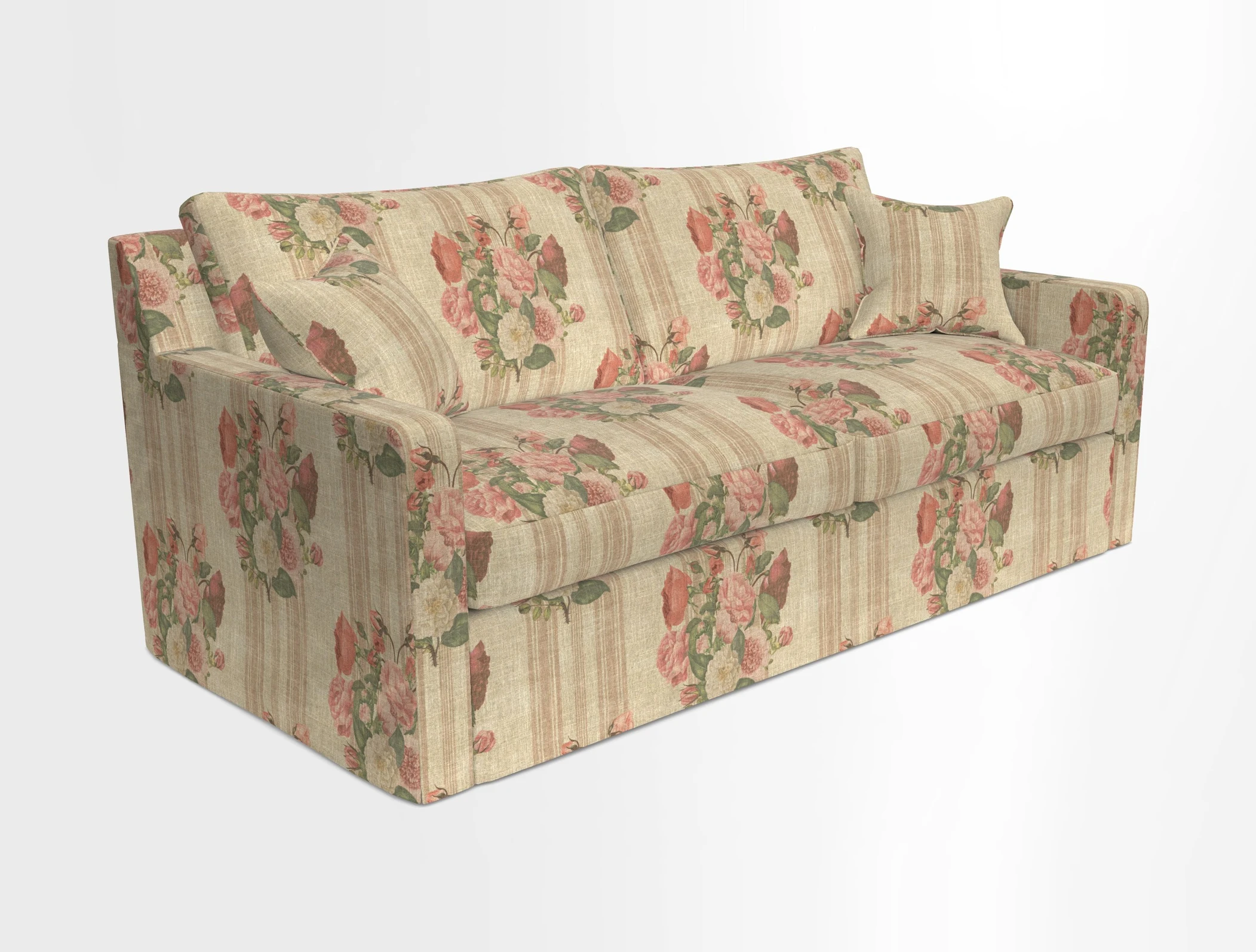 Stopham Sofa Bed in Romo Linara Shingle, seat in Designer's Guild Florian Corn