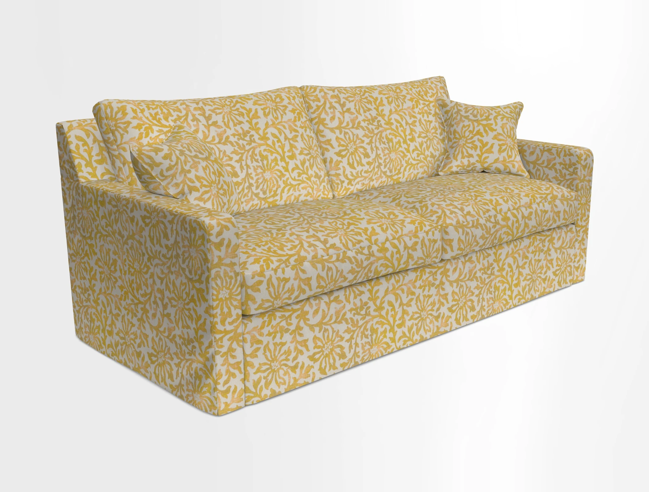 Stopham Sofa Bed in Romo Linara Shingle, seat in Designer's Guild Florian Corn