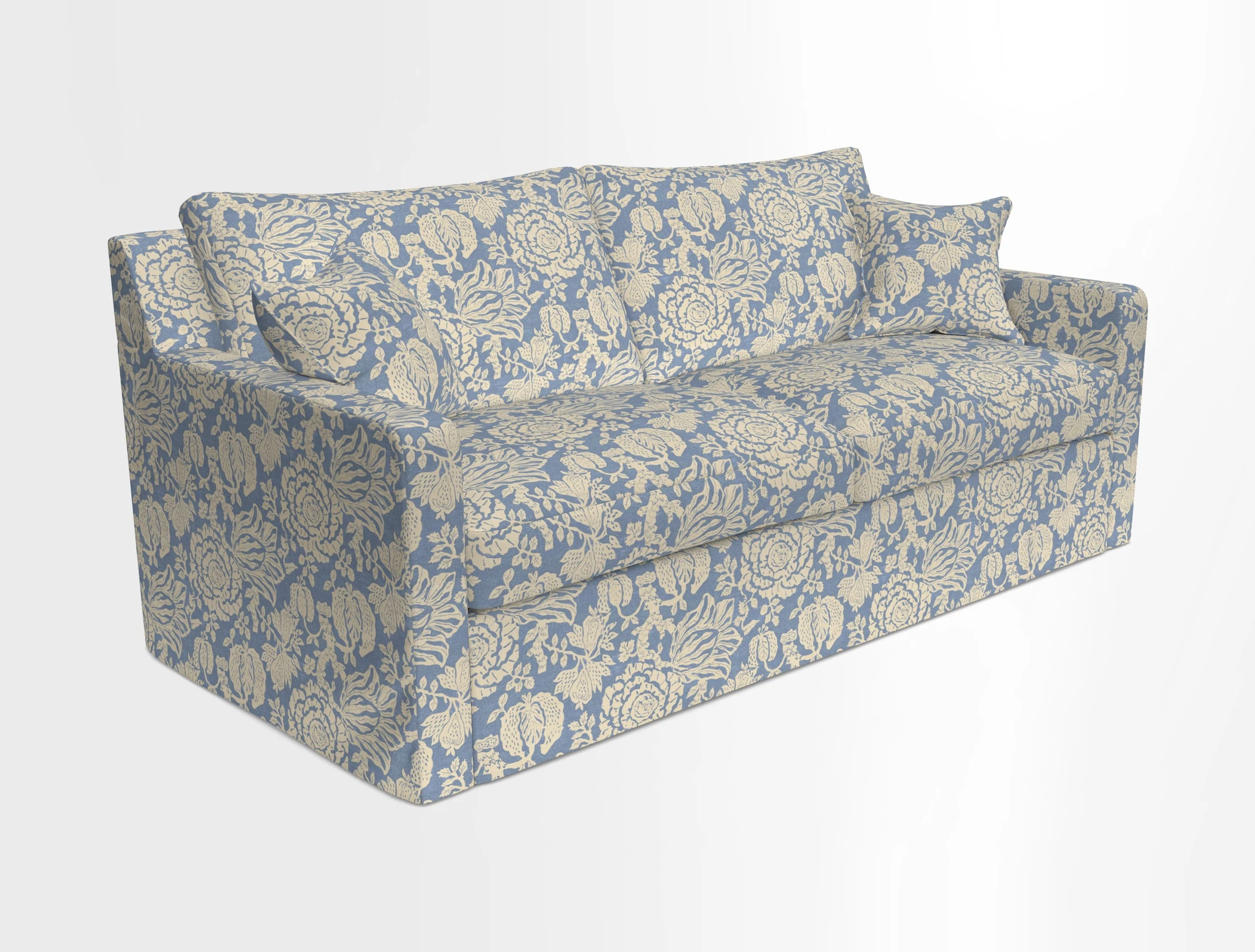Stopham Sofa Bed in Romo Linara Shingle, seat in Designer's Guild Florian Corn