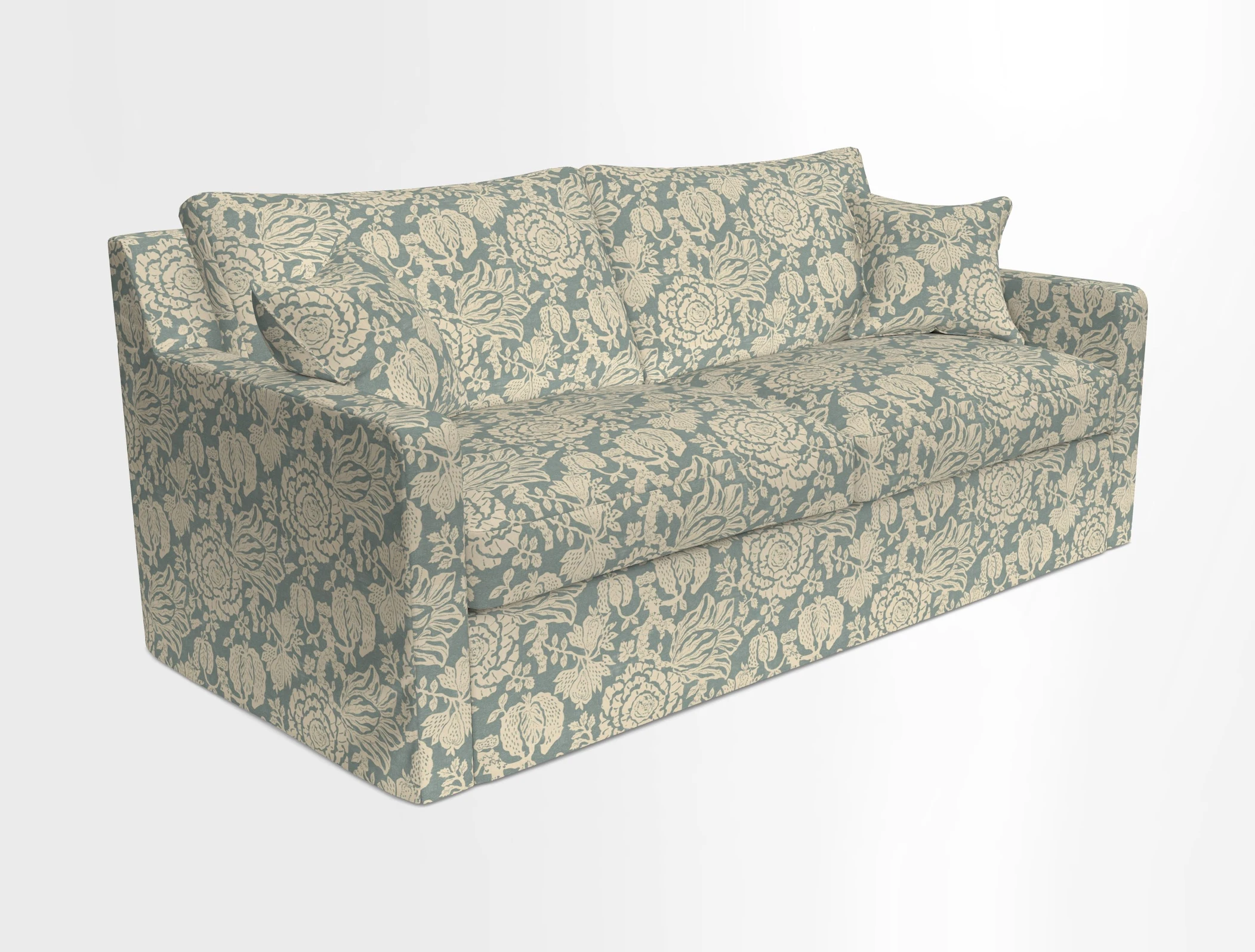 Stopham Sofa Bed in Romo Linara Shingle, seat in Designer's Guild Florian Corn