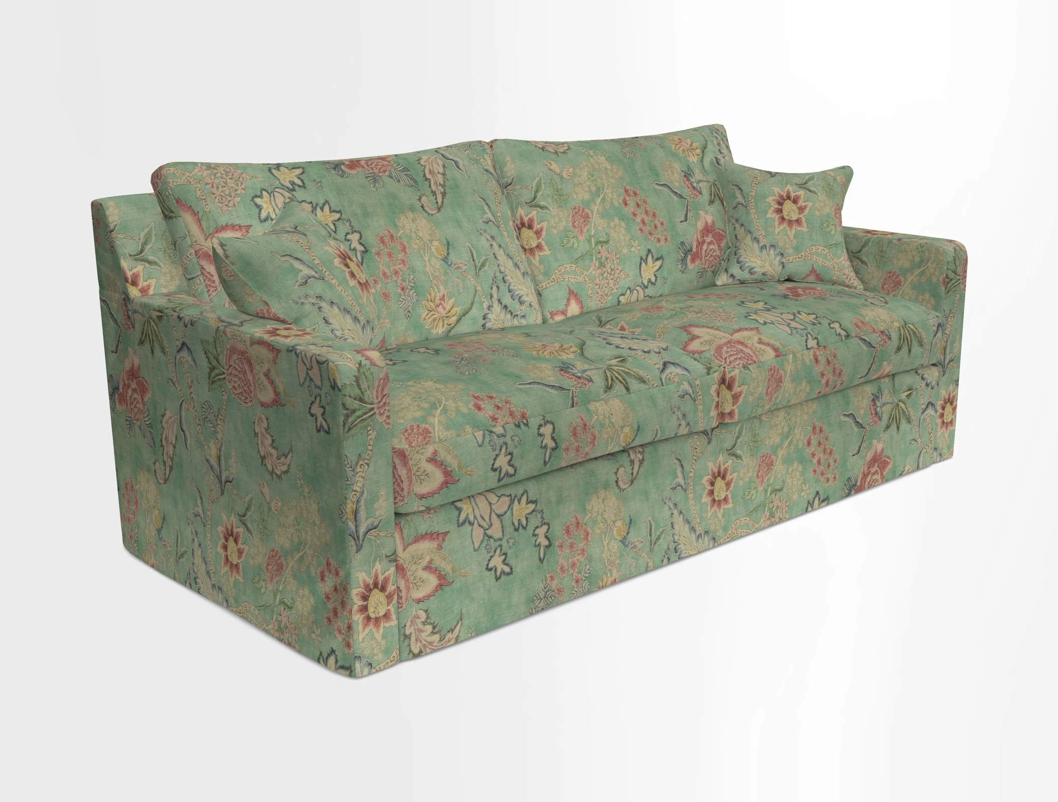 Stopham Sofa Bed in Romo Linara Shingle, seat in Designer's Guild Florian Corn