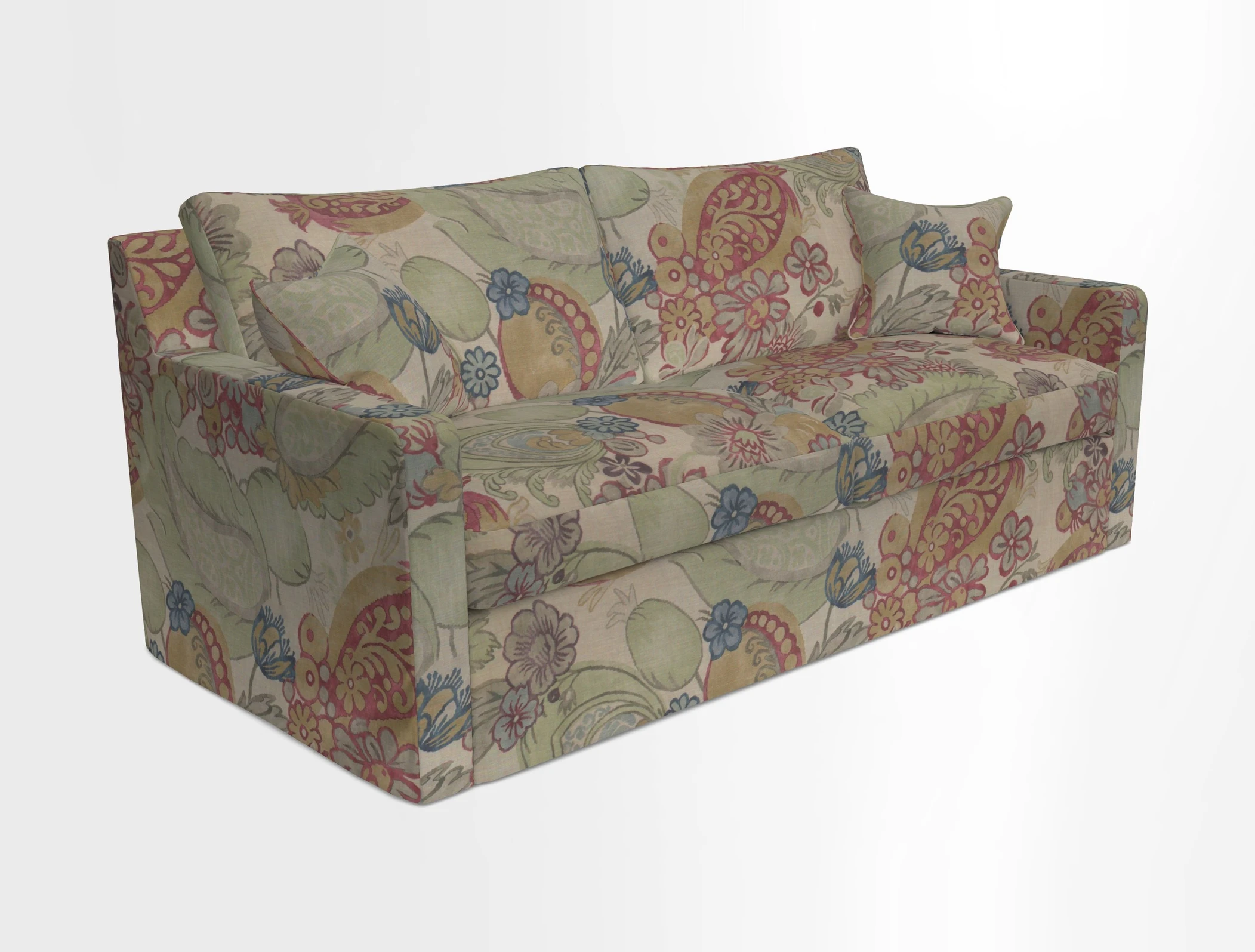 Stopham Sofa Bed in Romo Linara Shingle, seat in Designer's Guild Florian Corn