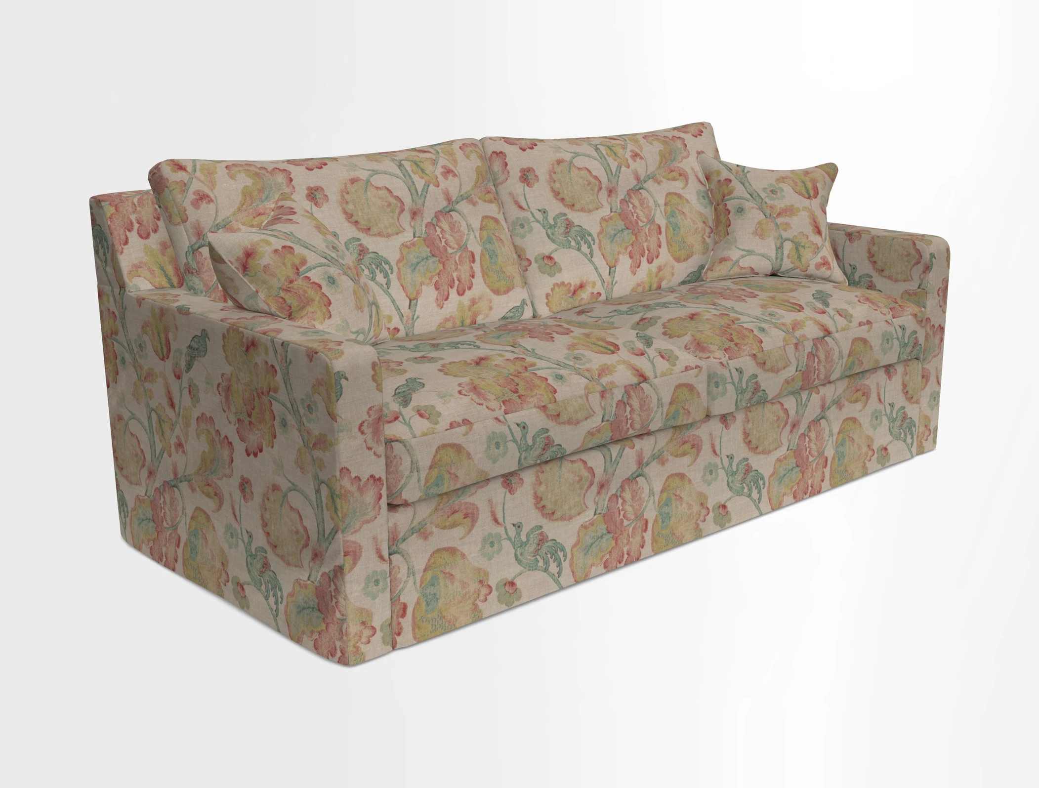 Stopham Sofa Bed in Romo Linara Shingle, seat in Designer's Guild Florian Corn