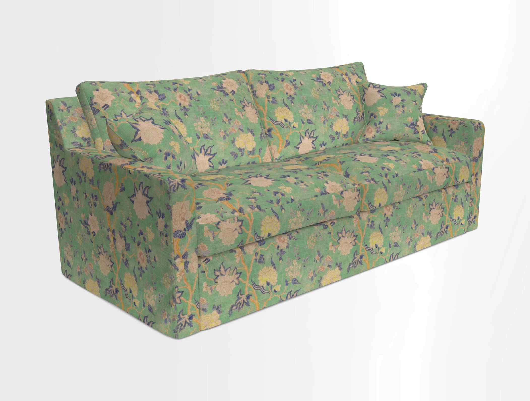 Stopham Sofa Bed in Romo Linara Shingle, seat in Designer's Guild Florian Corn