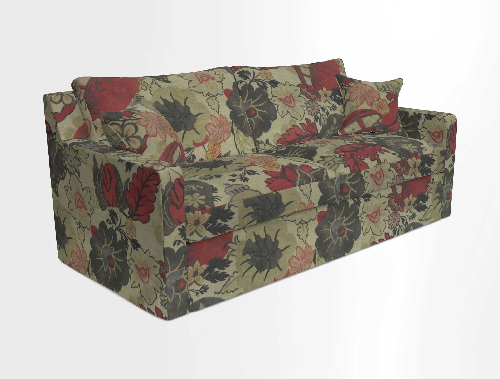 Stopham Sofa Bed in Romo Linara Shingle, seat in Designer's Guild Florian Corn