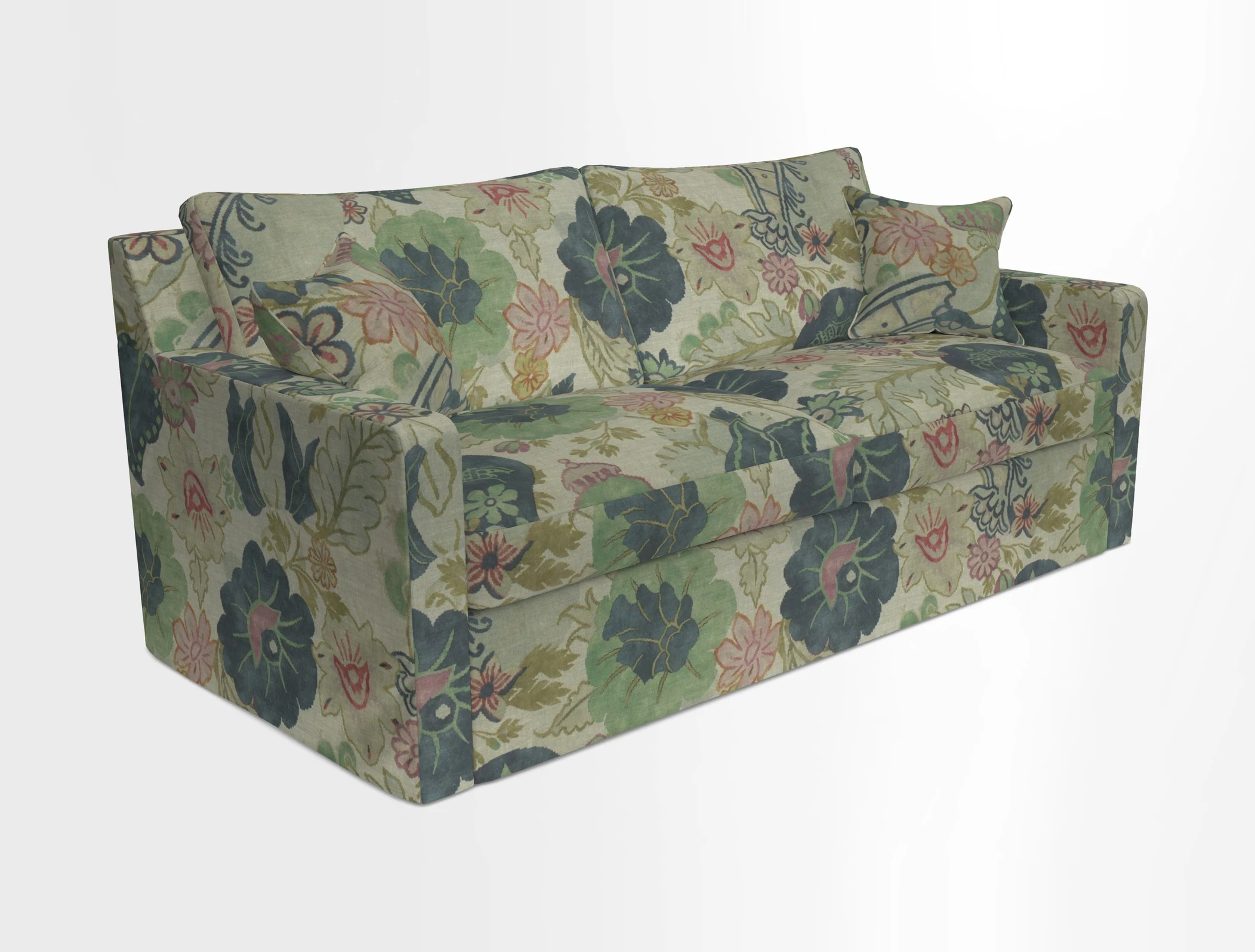 Stopham Sofa Bed in Romo Linara Shingle, seat in Designer's Guild Florian Corn