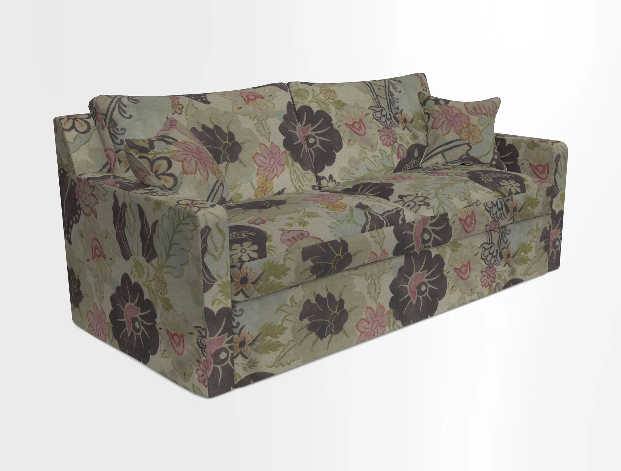 Stopham Sofa Bed in Romo Linara Shingle, seat in Designer's Guild Florian Corn