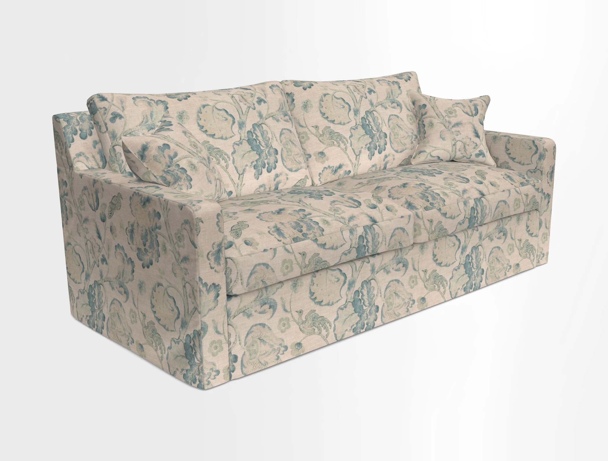 Stopham Sofa Bed in Romo Linara Shingle, seat in Designer's Guild Florian Corn