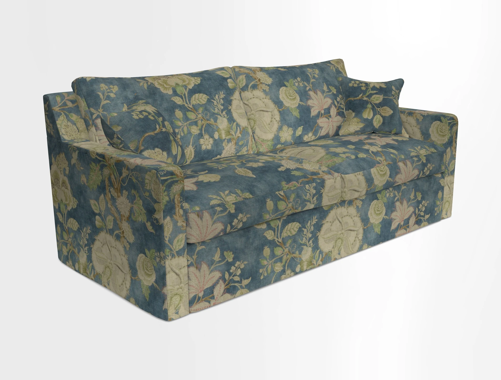 Stopham Sofa Bed in Romo Linara Shingle, seat in Designer's Guild Florian Corn