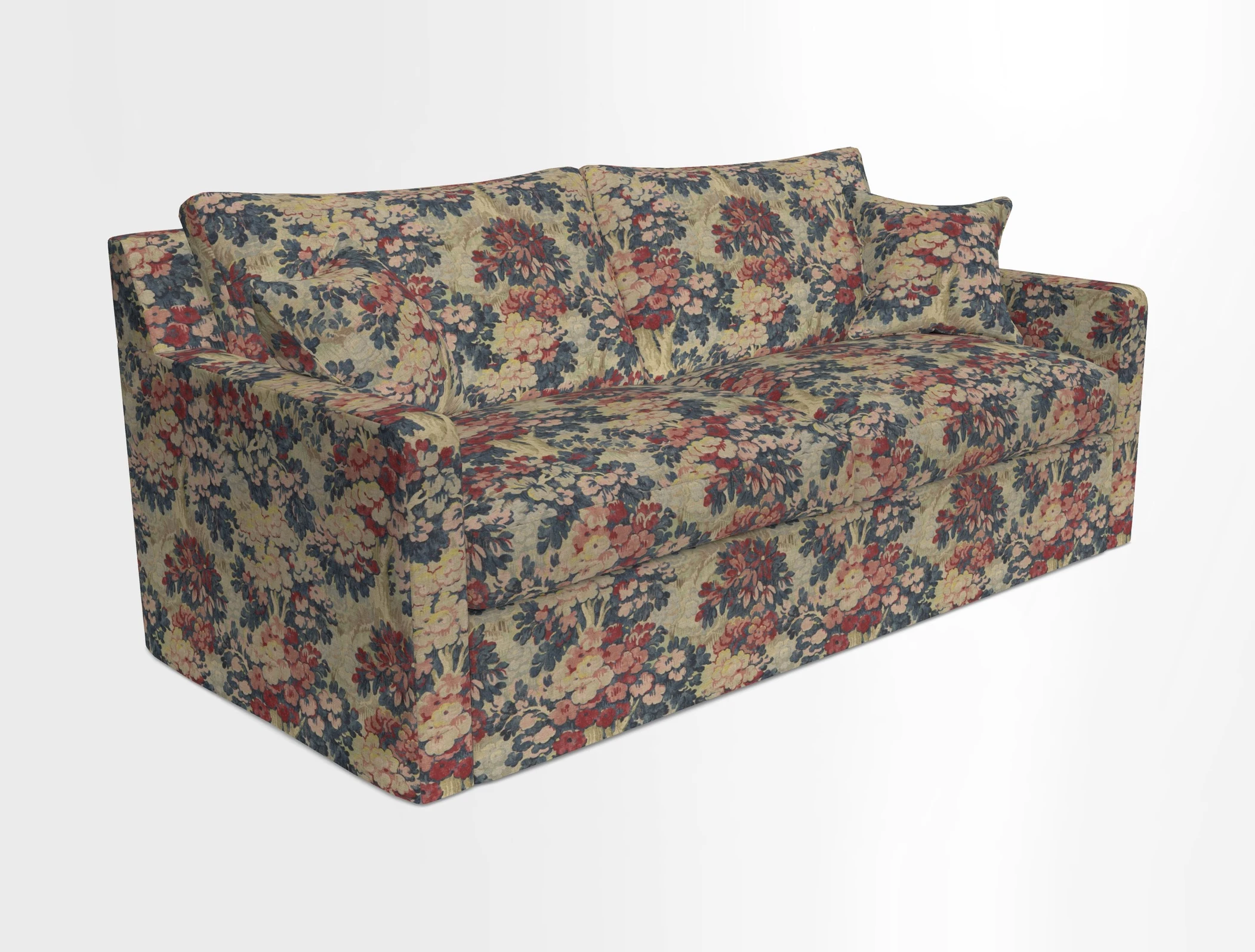 Stopham Sofa Bed in Romo Linara Shingle, seat in Designer's Guild Florian Corn