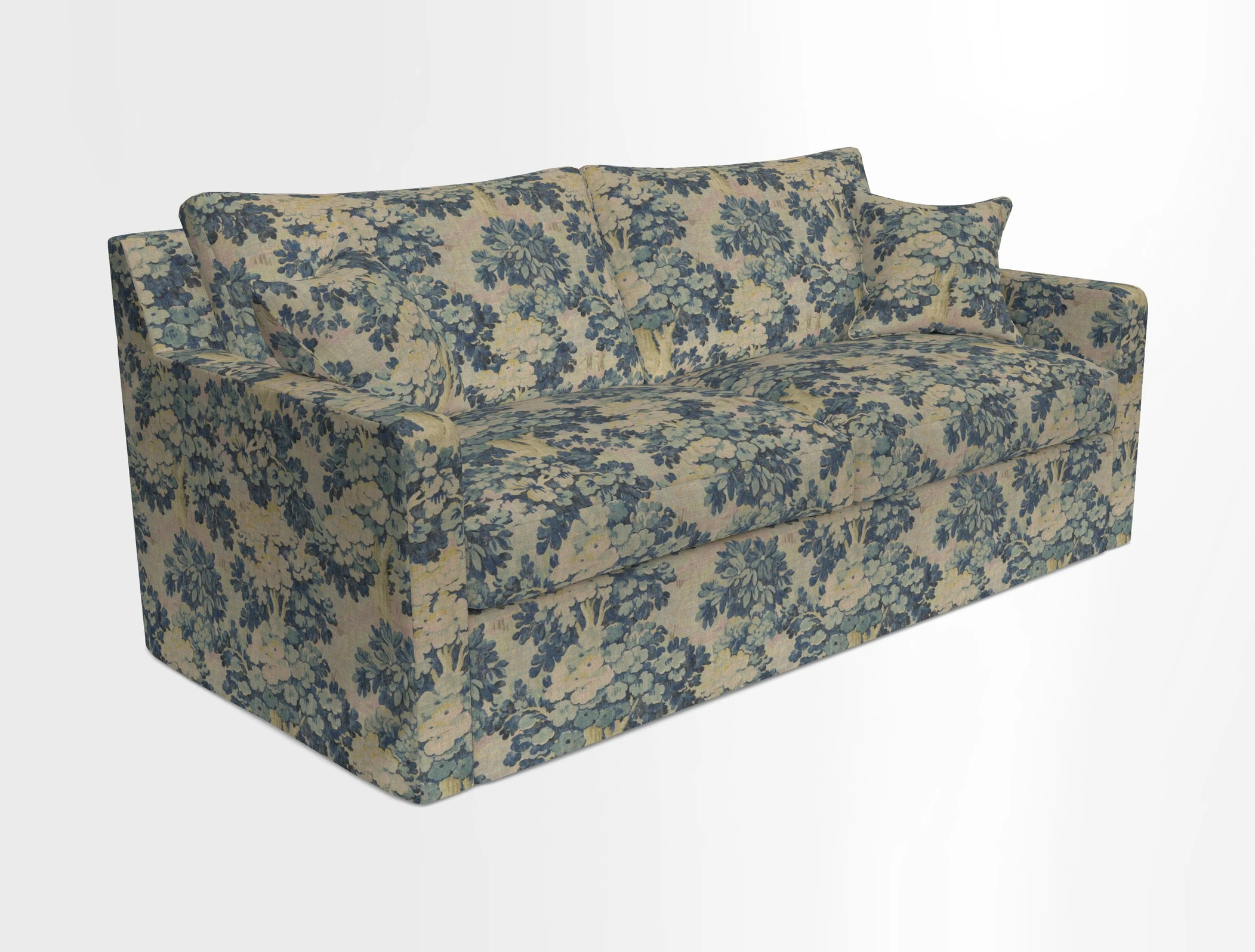Stopham Sofa Bed in Romo Linara Shingle, seat in Designer's Guild Florian Corn