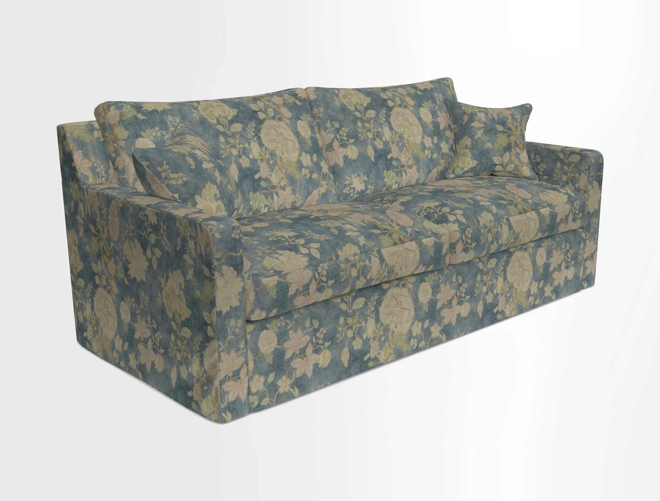 Stopham Sofa Bed in Romo Linara Shingle, seat in Designer's Guild Florian Corn