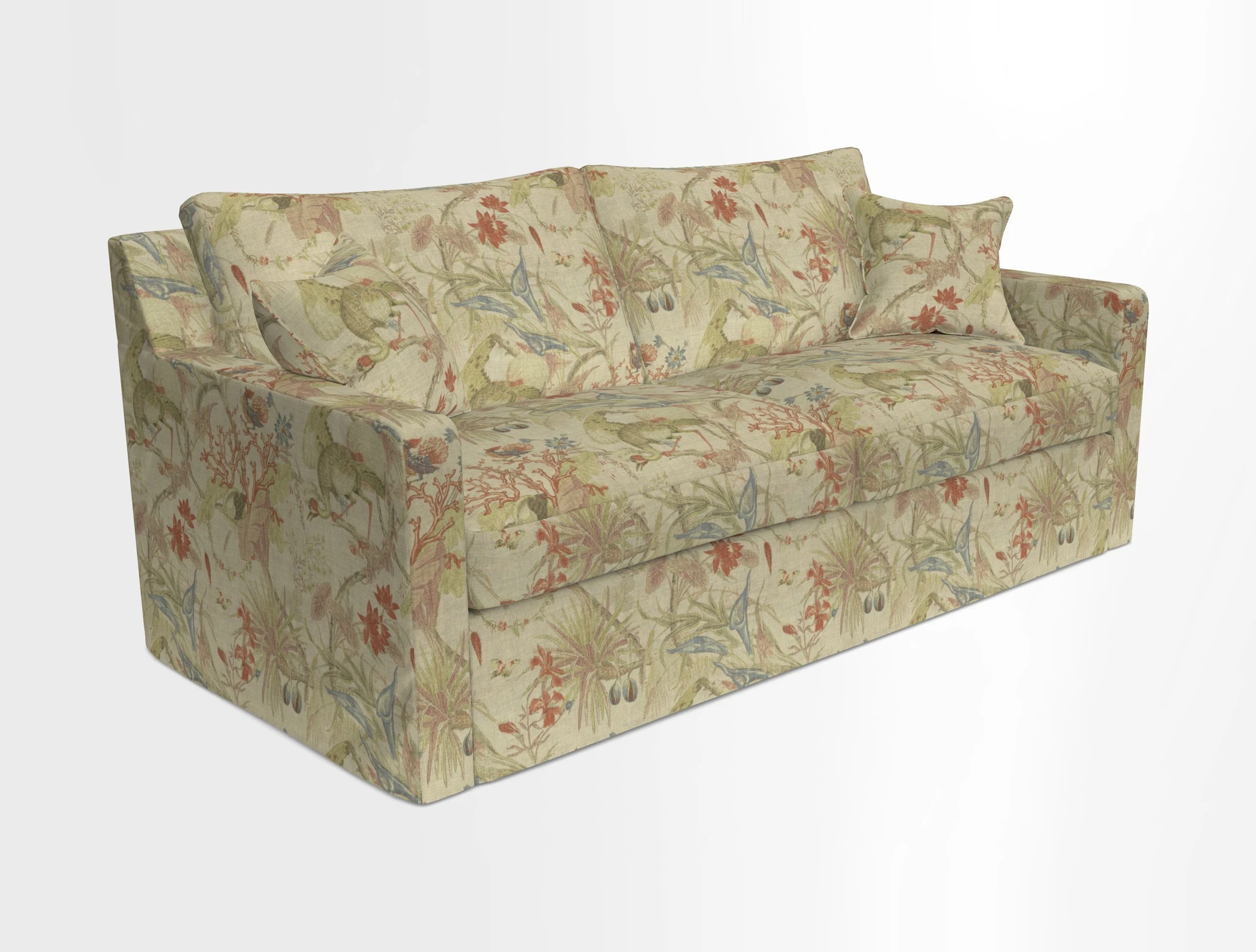 Stopham Sofa Bed in Romo Linara Shingle, seat in Designer's Guild Florian Corn