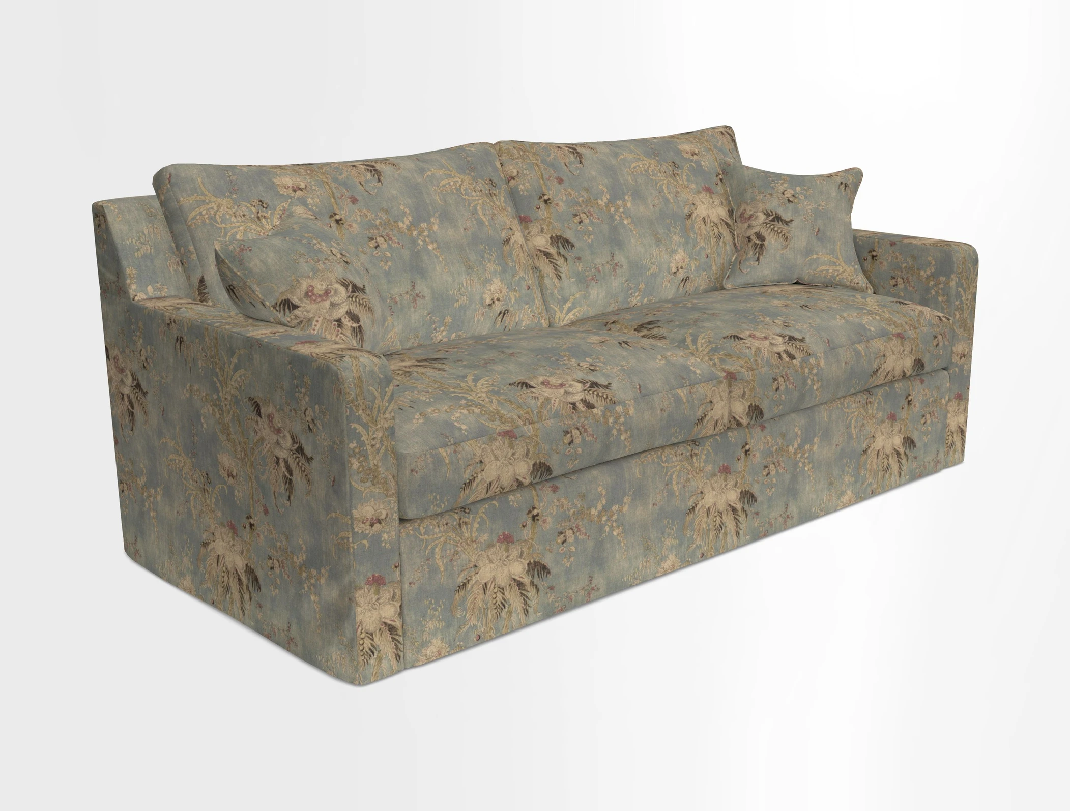Stopham Sofa Bed in Romo Linara Shingle, seat in Designer's Guild Florian Corn
