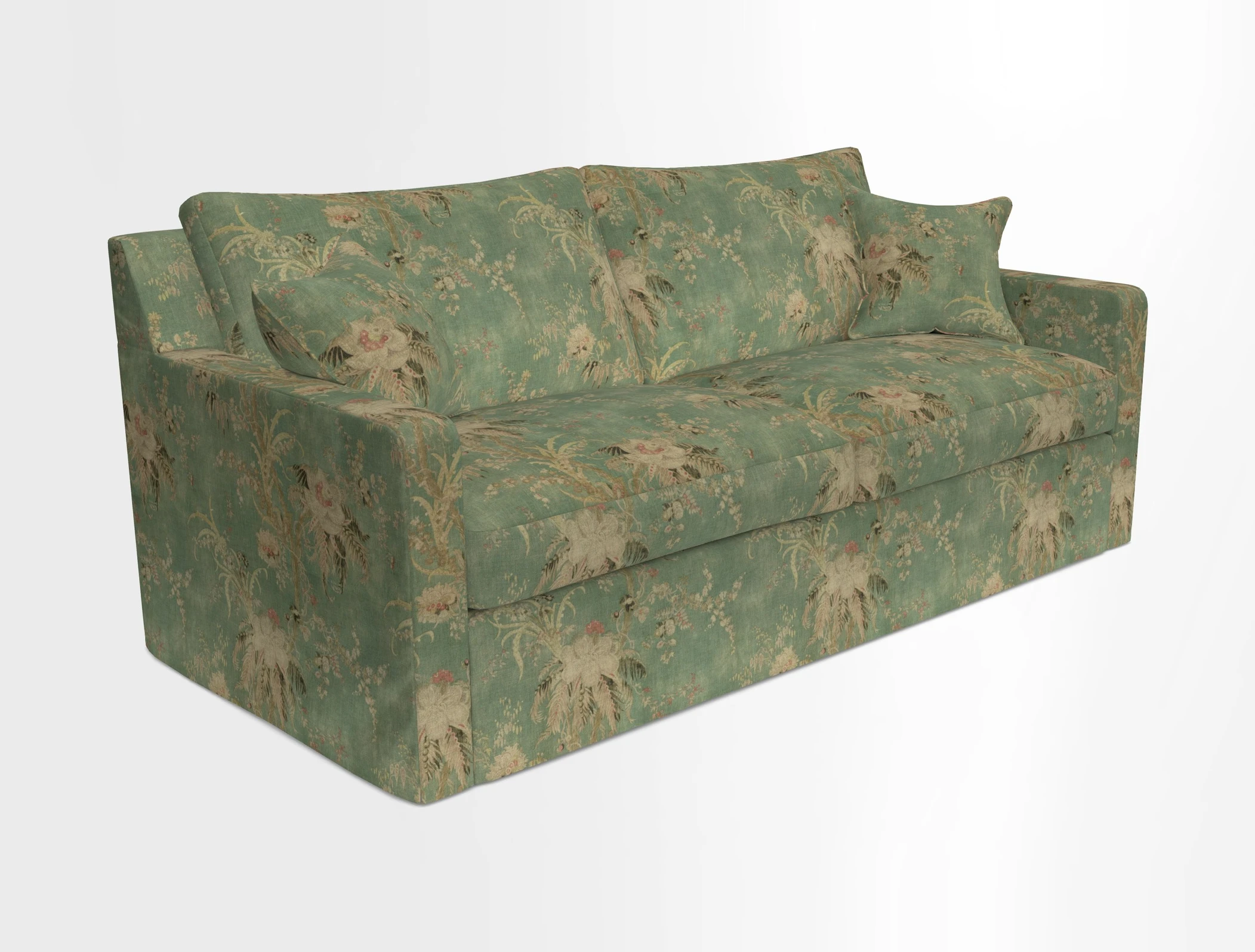 Stopham Sofa Bed in Romo Linara Shingle, seat in Designer's Guild Florian Corn