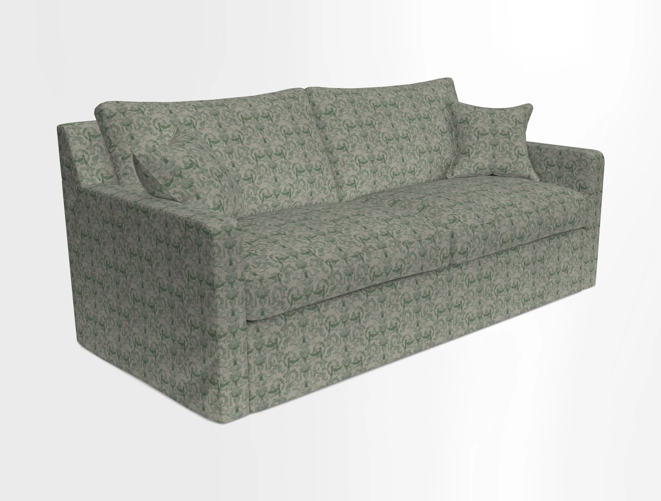 Stopham Sofa Bed in Romo Linara Shingle, seat in Designer's Guild Florian Corn