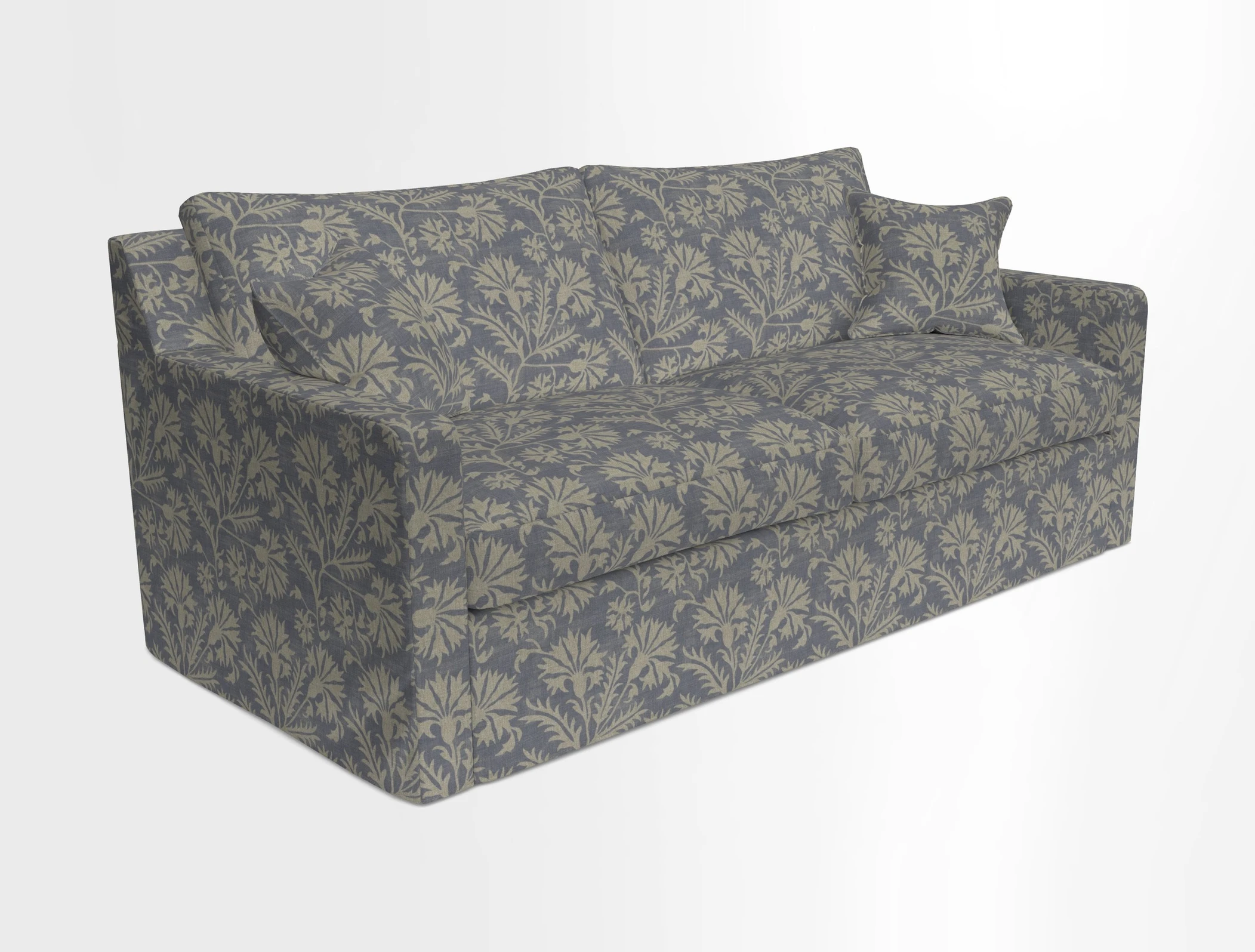 Stopham Sofa Bed in Romo Linara Shingle, seat in Designer's Guild Florian Corn