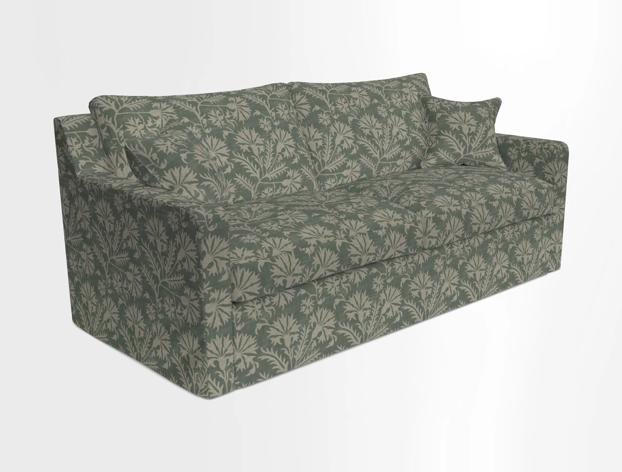 Stopham Sofa Bed in Romo Linara Shingle, seat in Designer's Guild Florian Corn