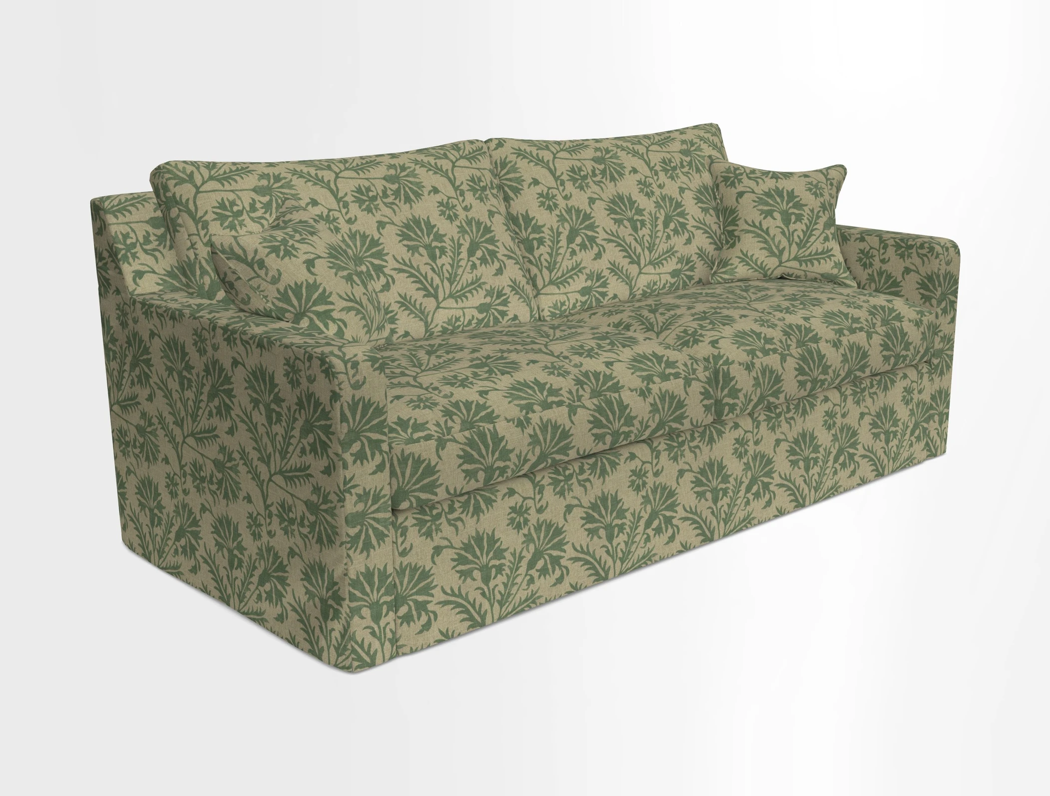 Stopham Sofa Bed in Romo Linara Shingle, seat in Designer's Guild Florian Corn