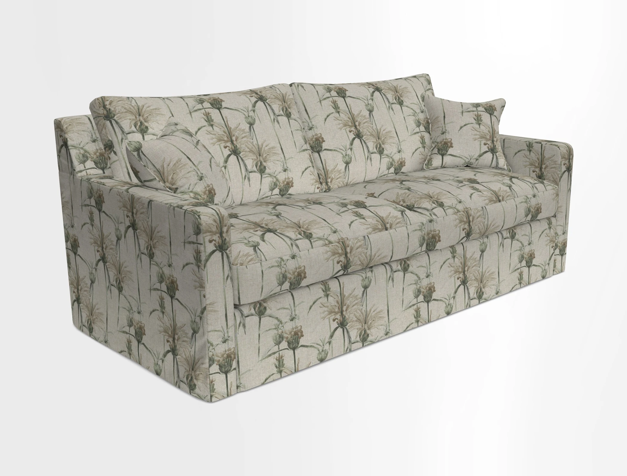 Stopham Sofa Bed in Romo Linara Shingle, seat in Designer's Guild Florian Corn