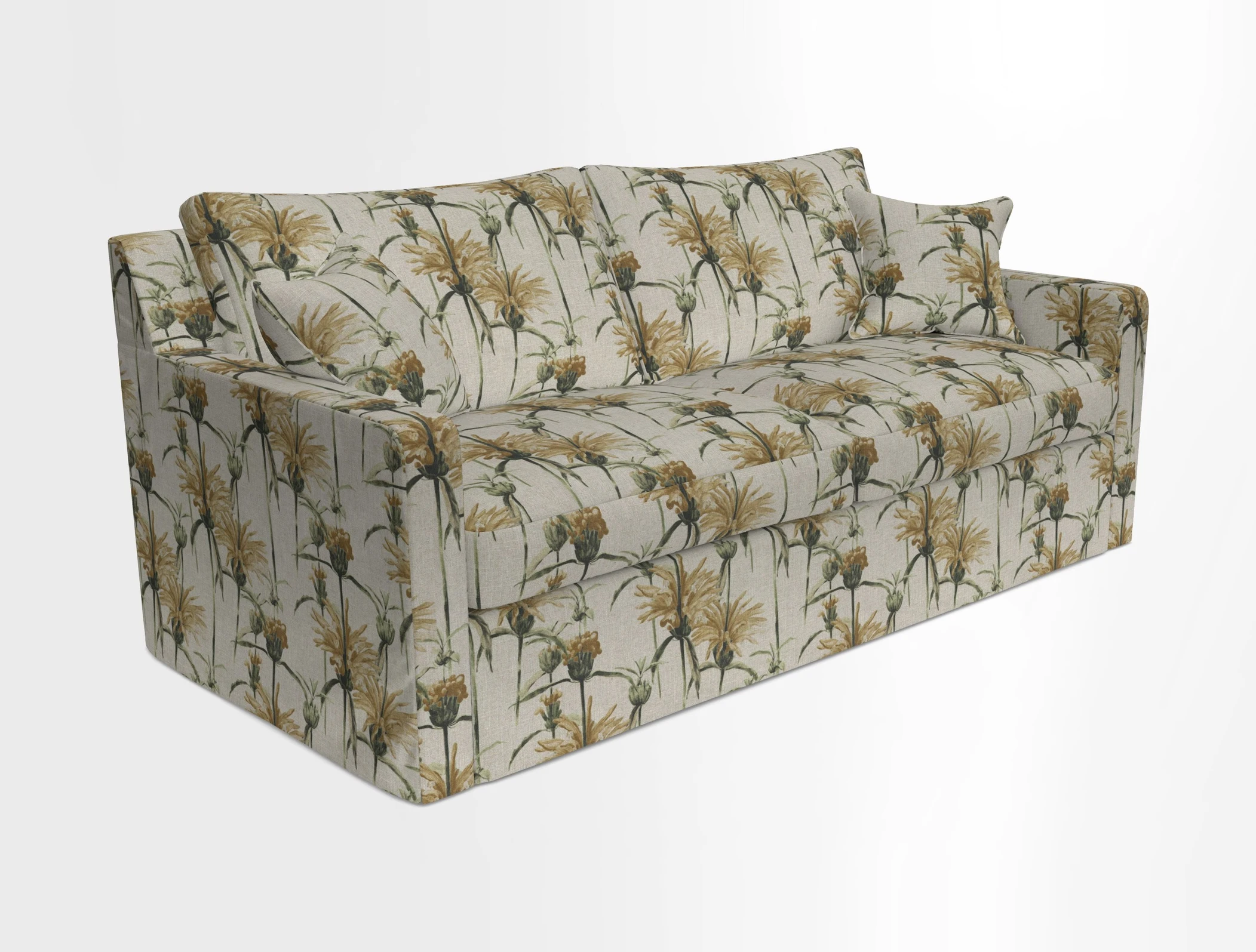 Stopham Sofa Bed in Romo Linara Shingle, seat in Designer's Guild Florian Corn