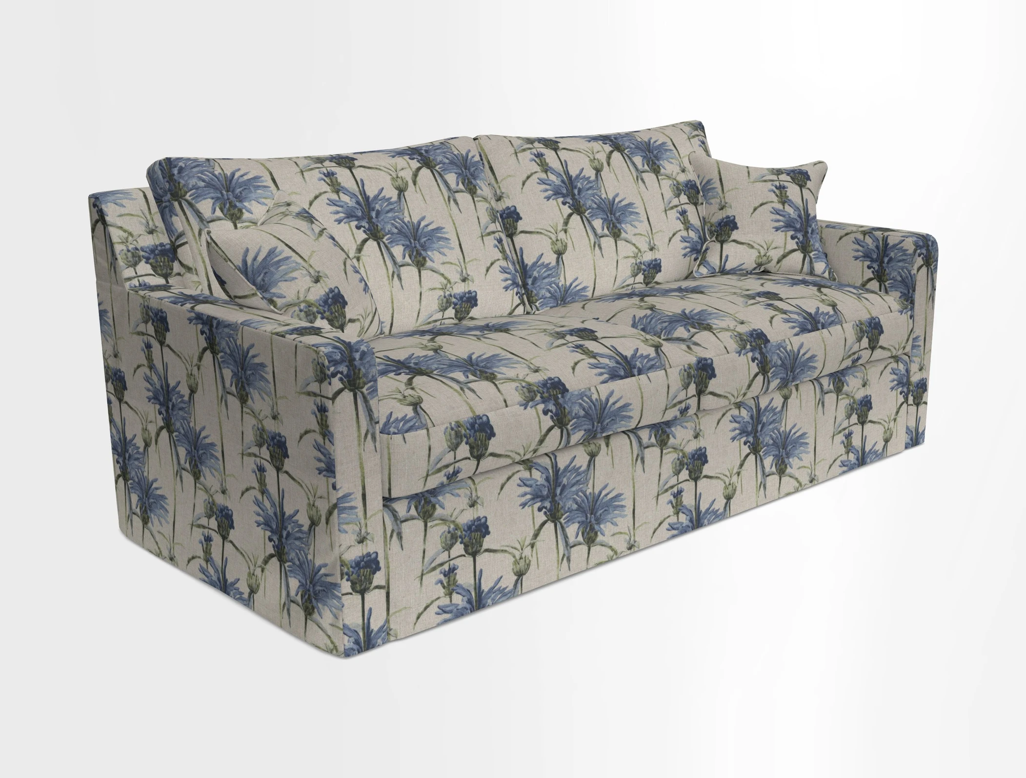 Stopham Sofa Bed in Romo Linara Shingle, seat in Designer's Guild Florian Corn