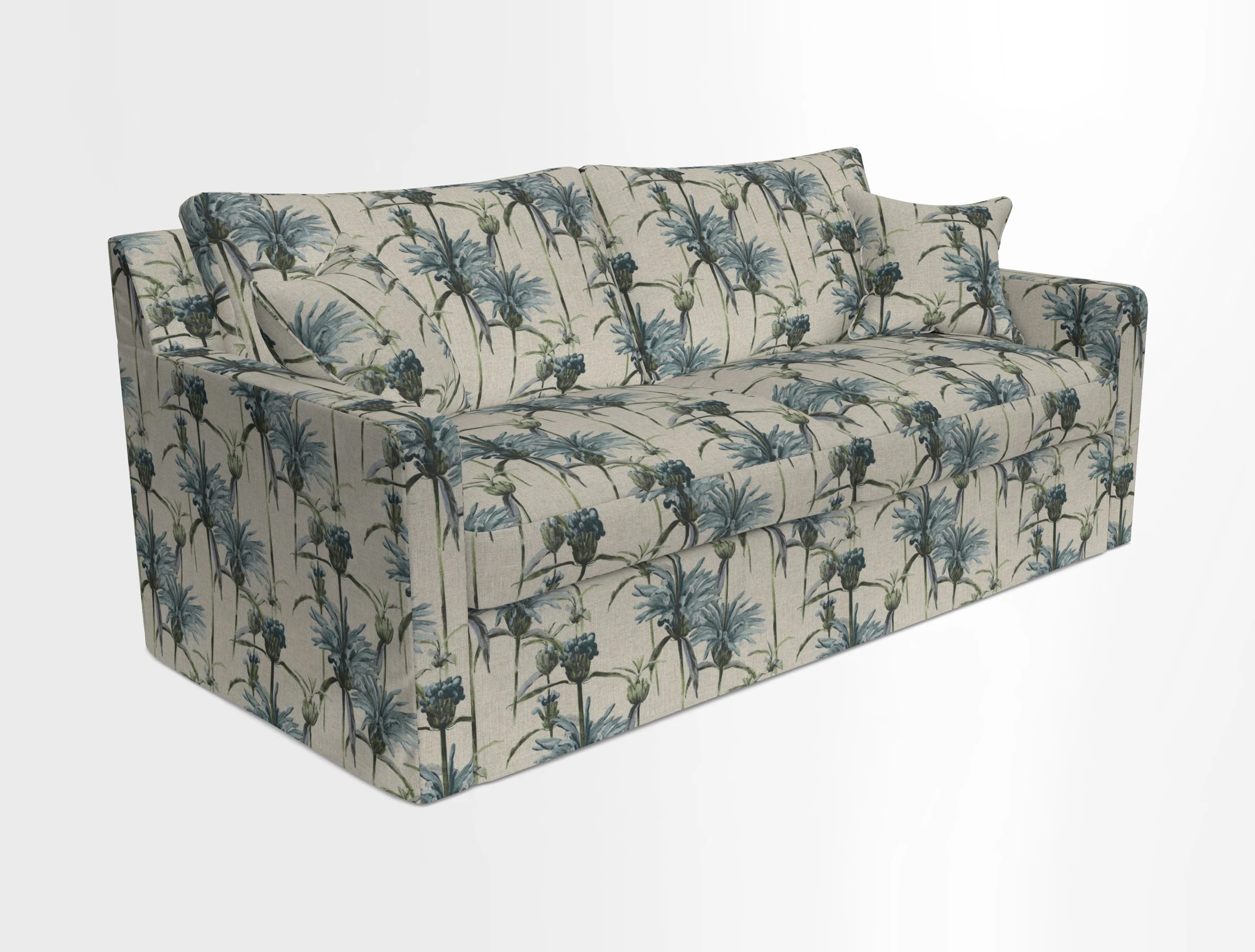 Stopham Sofa Bed in Romo Linara Shingle, seat in Designer's Guild Florian Corn