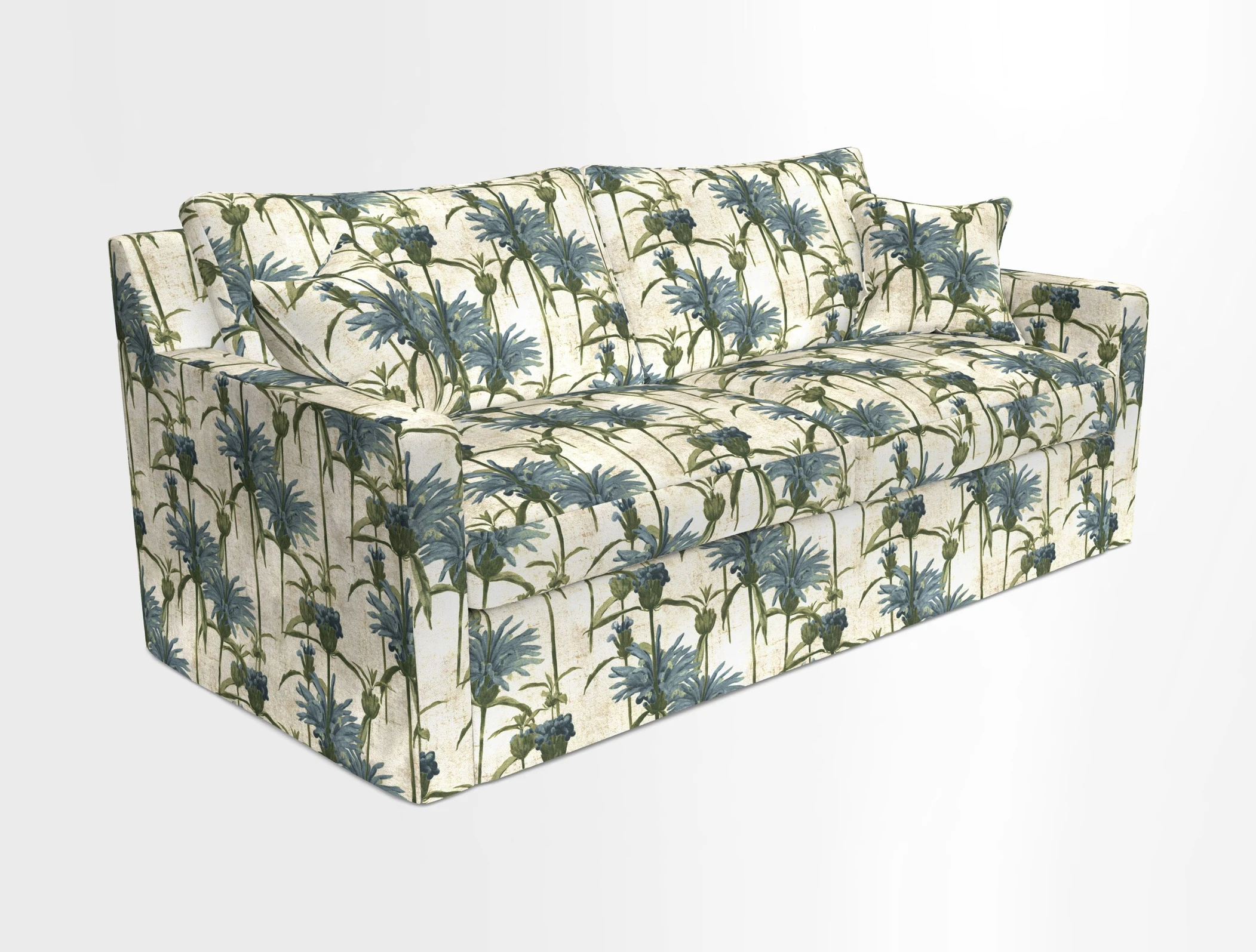 Stopham Sofa Bed in Romo Linara Shingle, seat in Designer's Guild Florian Corn