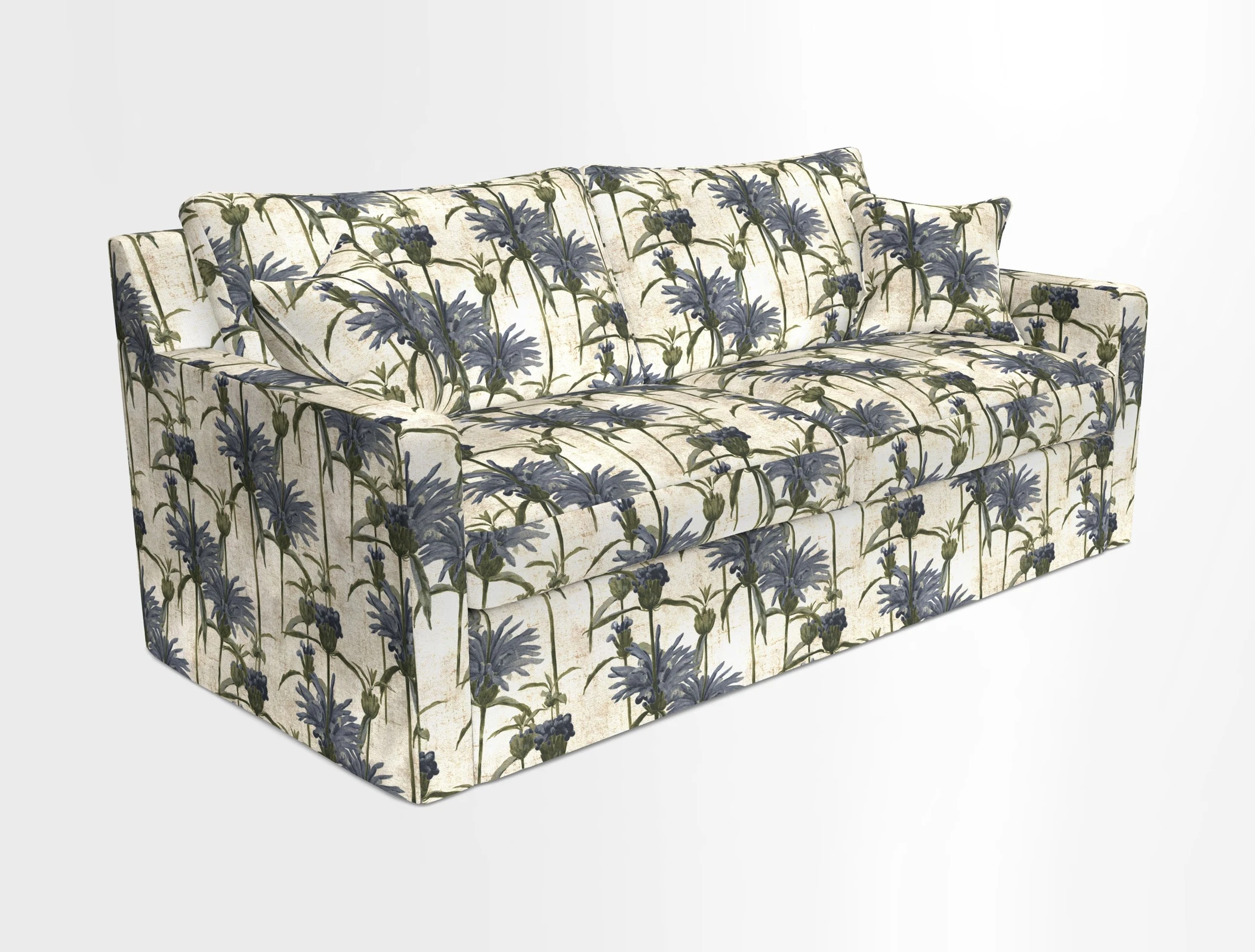 Stopham Sofa Bed in Romo Linara Shingle, seat in Designer's Guild Florian Corn