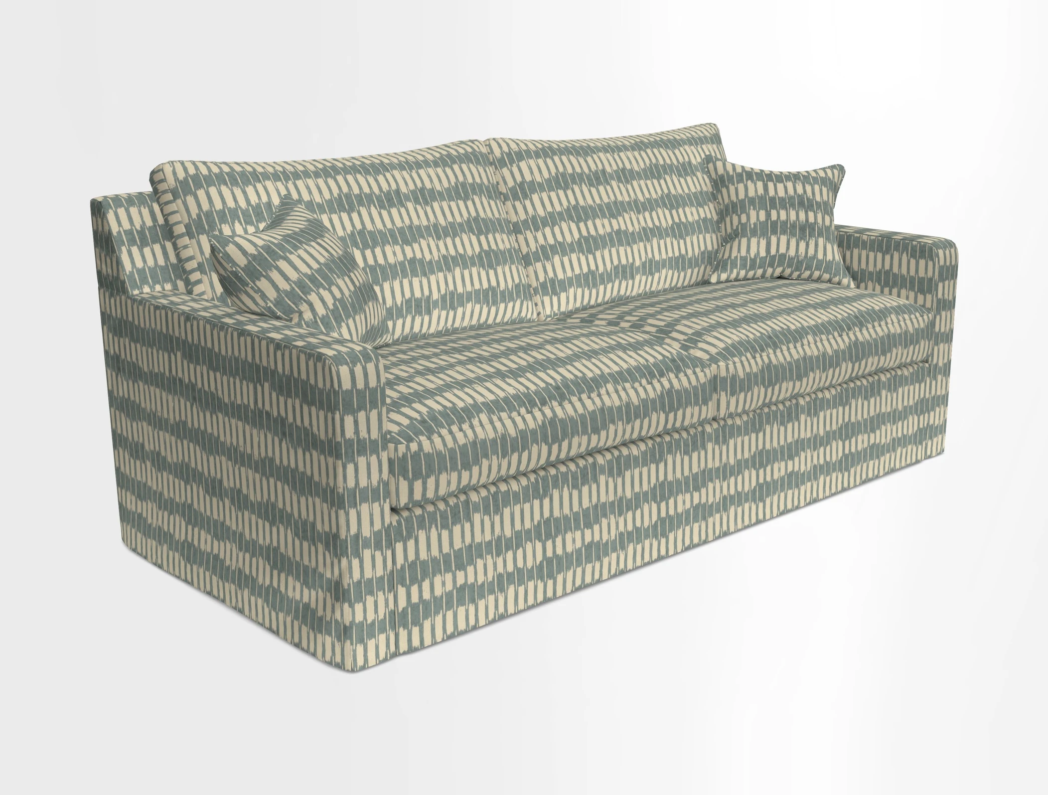 Stopham Sofa Bed in Romo Linara Shingle, seat in Designer's Guild Florian Corn