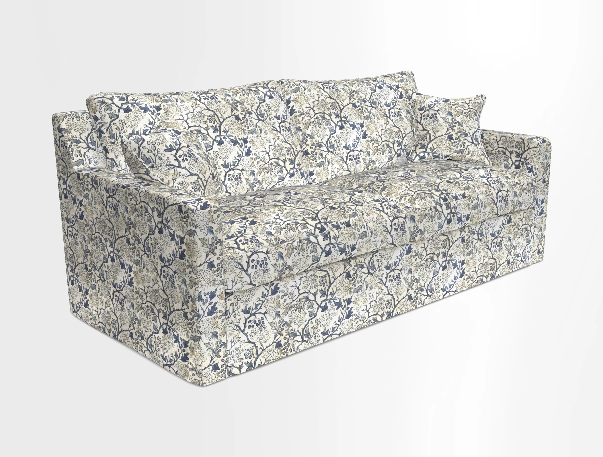 Stopham Sofa Bed in Romo Linara Shingle, seat in Designer's Guild Florian Corn