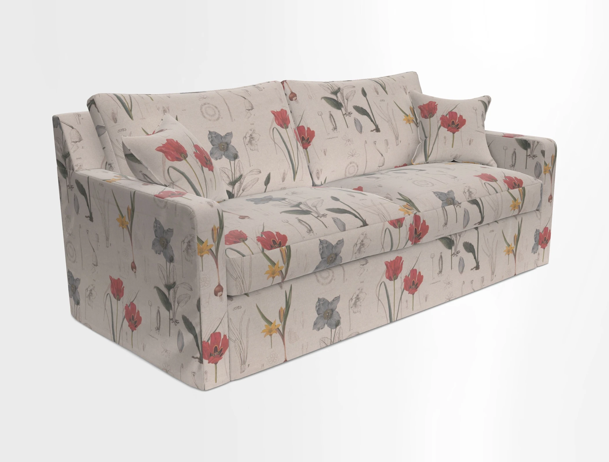 Stopham Sofa Bed in Romo Linara Shingle, seat in Designer's Guild Florian Corn