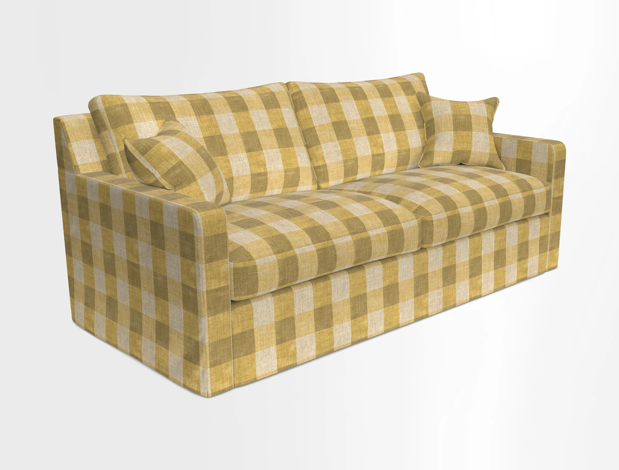 Stopham Sofa Bed in Romo Linara Shingle, seat in Designer's Guild Florian Corn